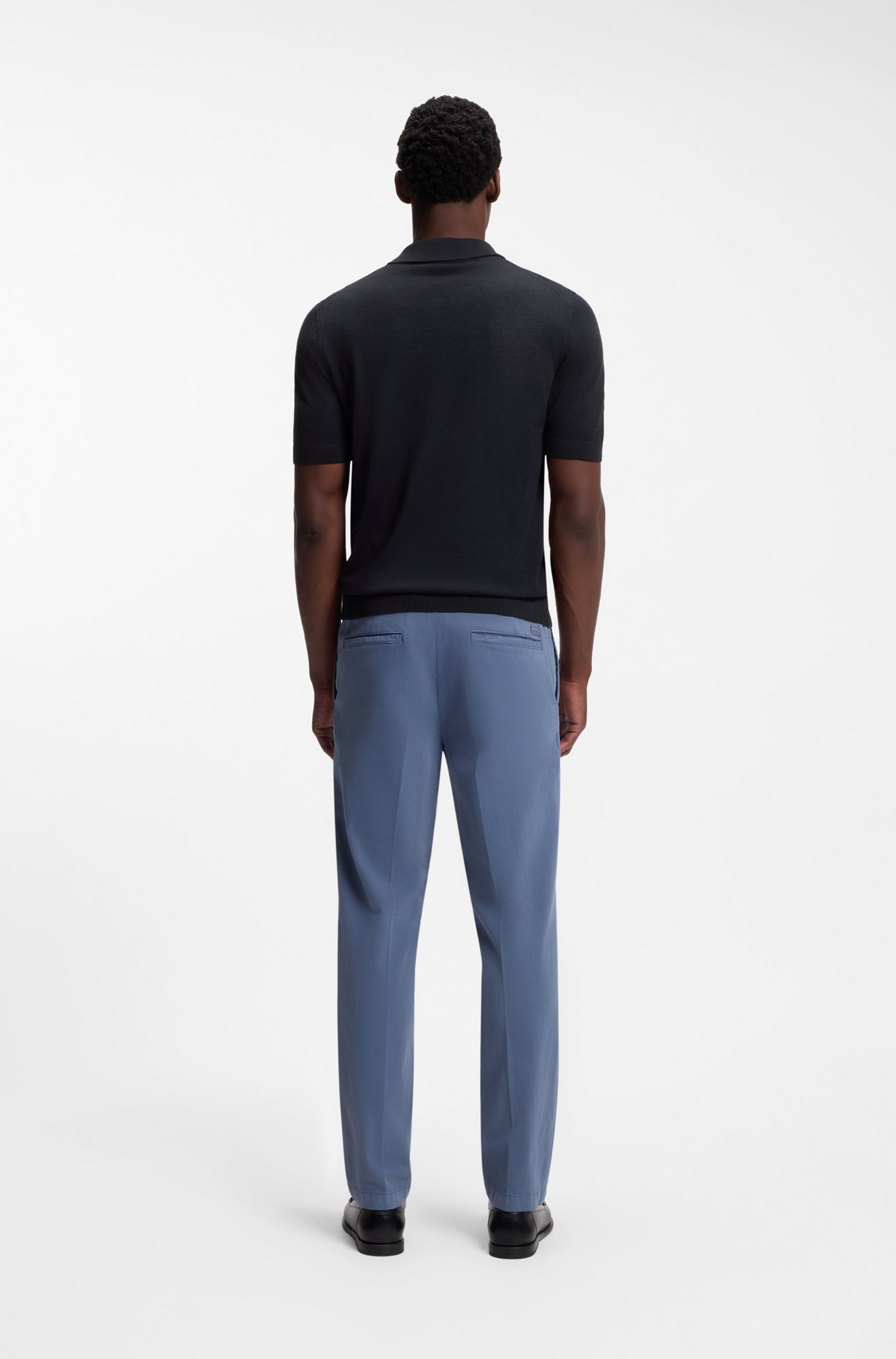 BOSS Kurzarmpullover »Nolano« aus Schurwolle, Polokragen