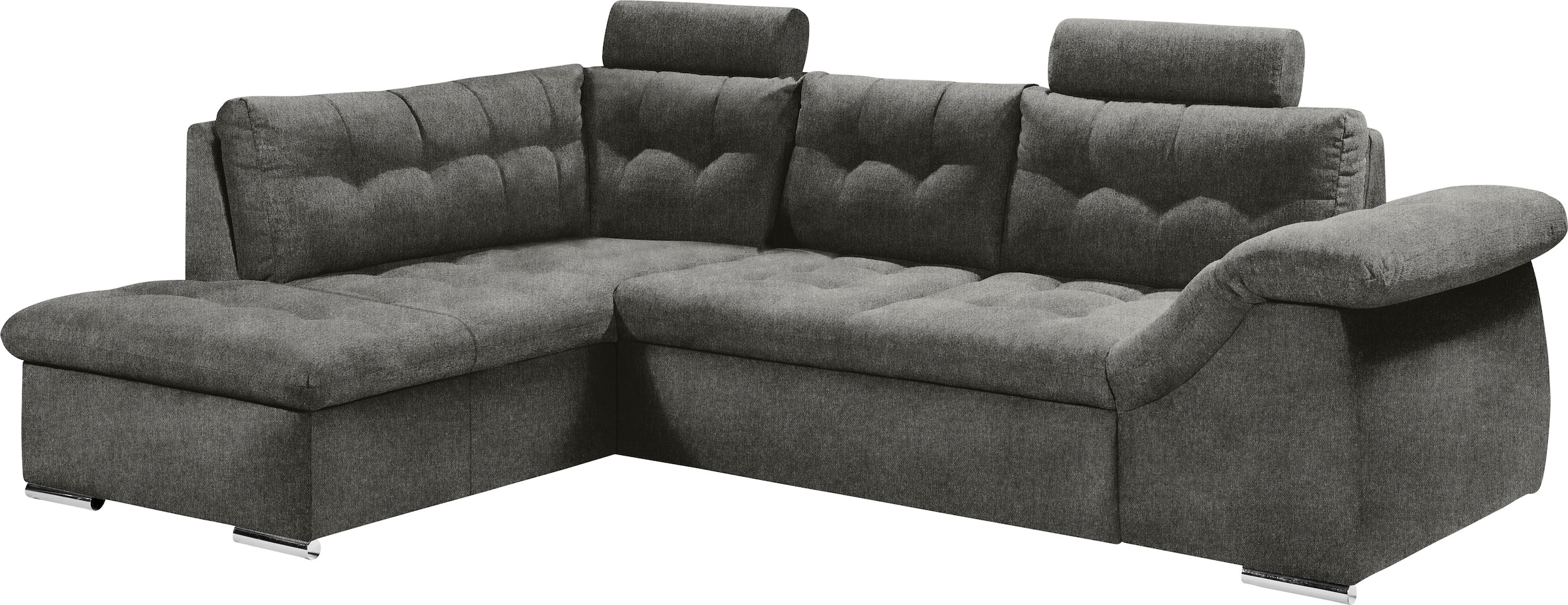ED EXCITING DESIGN Ecksofa Oman, mit Bettfunktion, Bettkasten, Armteilverstellung und  Kopfstützen