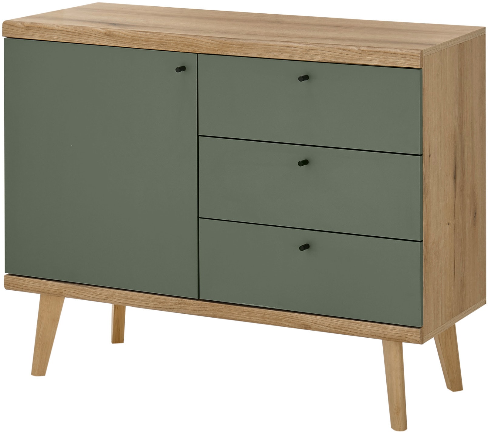 INOSIGN Sideboard »MAVAS«, in moderner Trendfarbe, Griffe aus Metall (Schwarz), Breite 107 cm