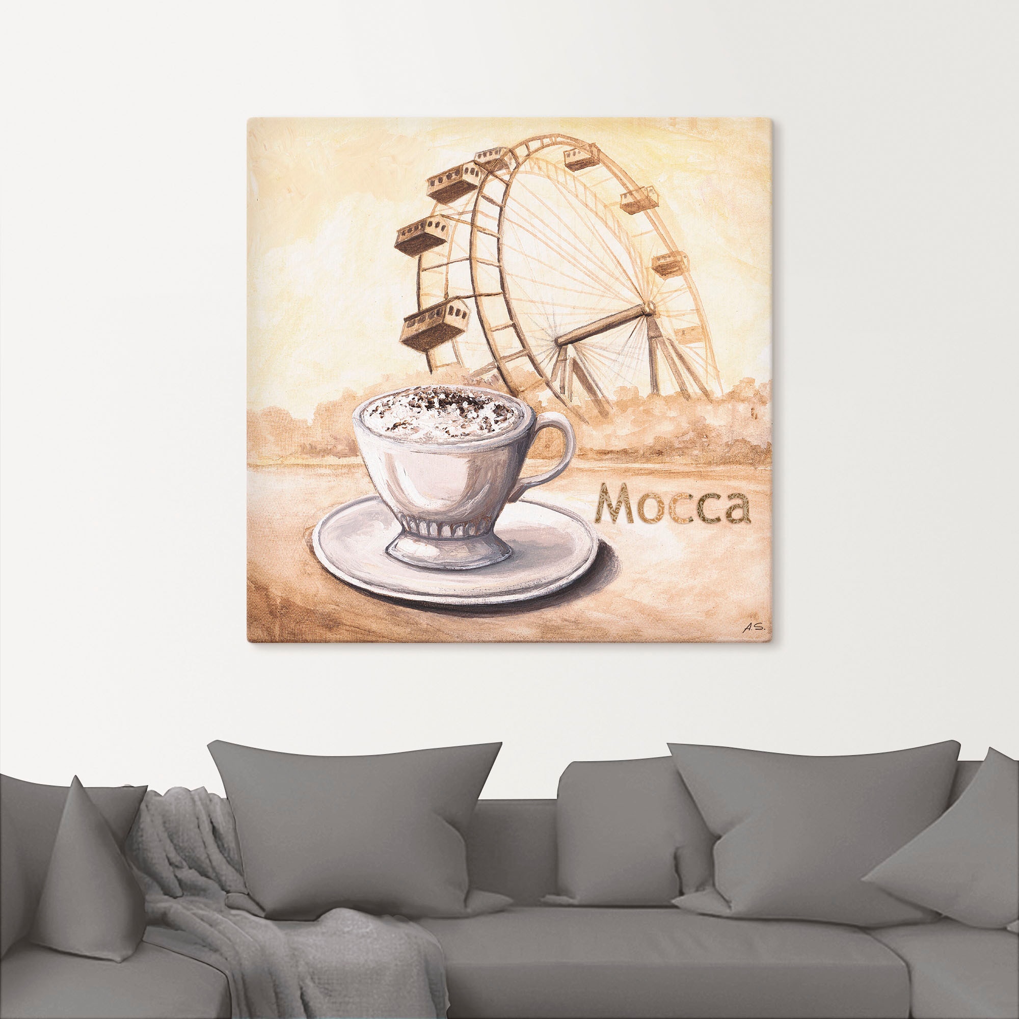 Artland Wandbild »Mocca in Wien«, Kaffee Bilder, (1 St.), als Leinwandbild, Wandaufkleber in verschied. Größen