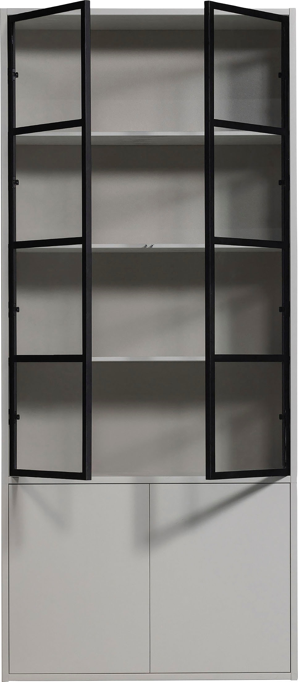 WOOOD Vitrine »Basic«, mit vier Türen, Breite 101 cm