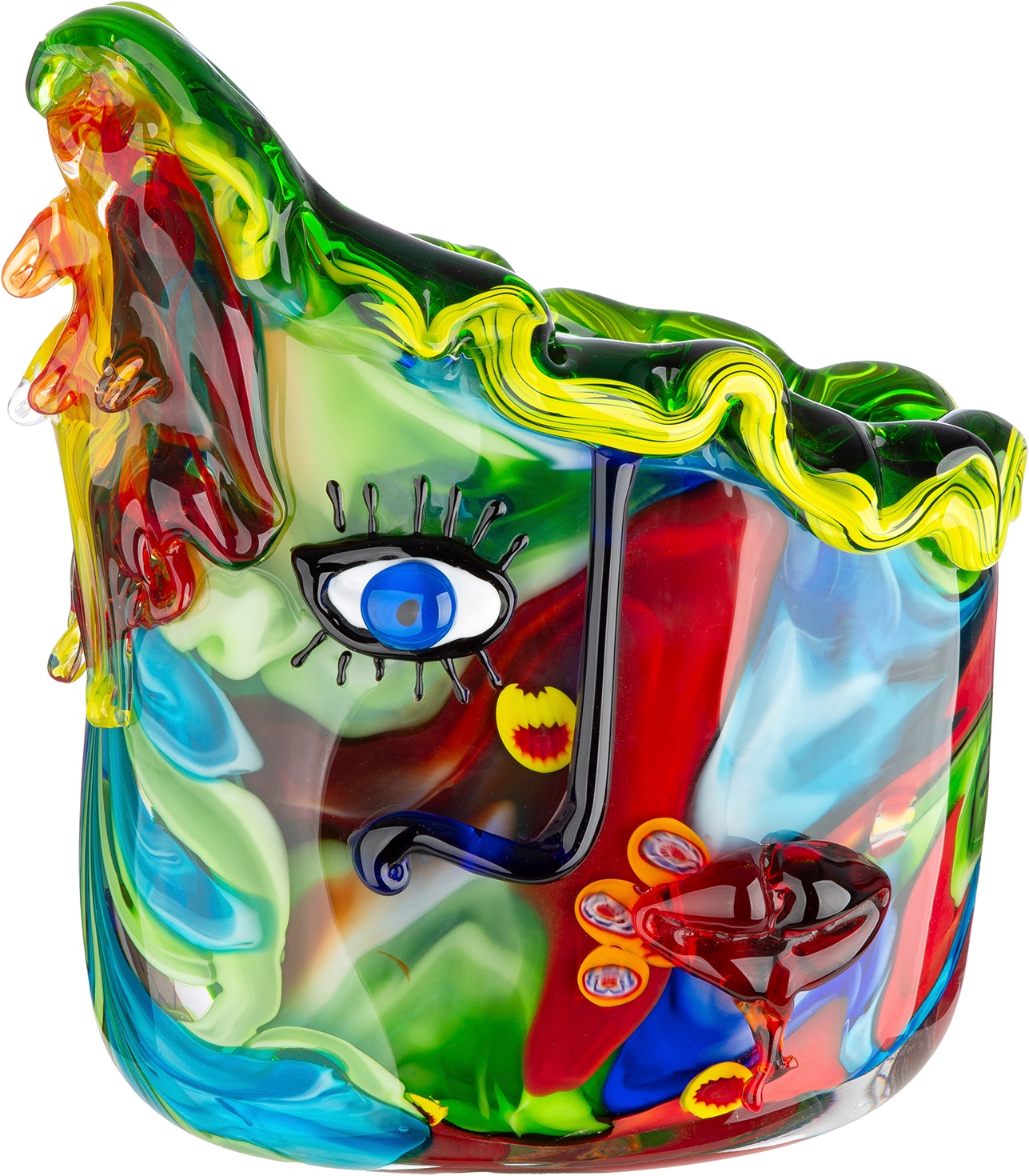 GILDE Tischvase »Gesichtsvase Larissa mehrfarbig H. 29 cm« Gesichtsvase, Glas, Blumenvase, künstlerisch, modern, Geschenkidee