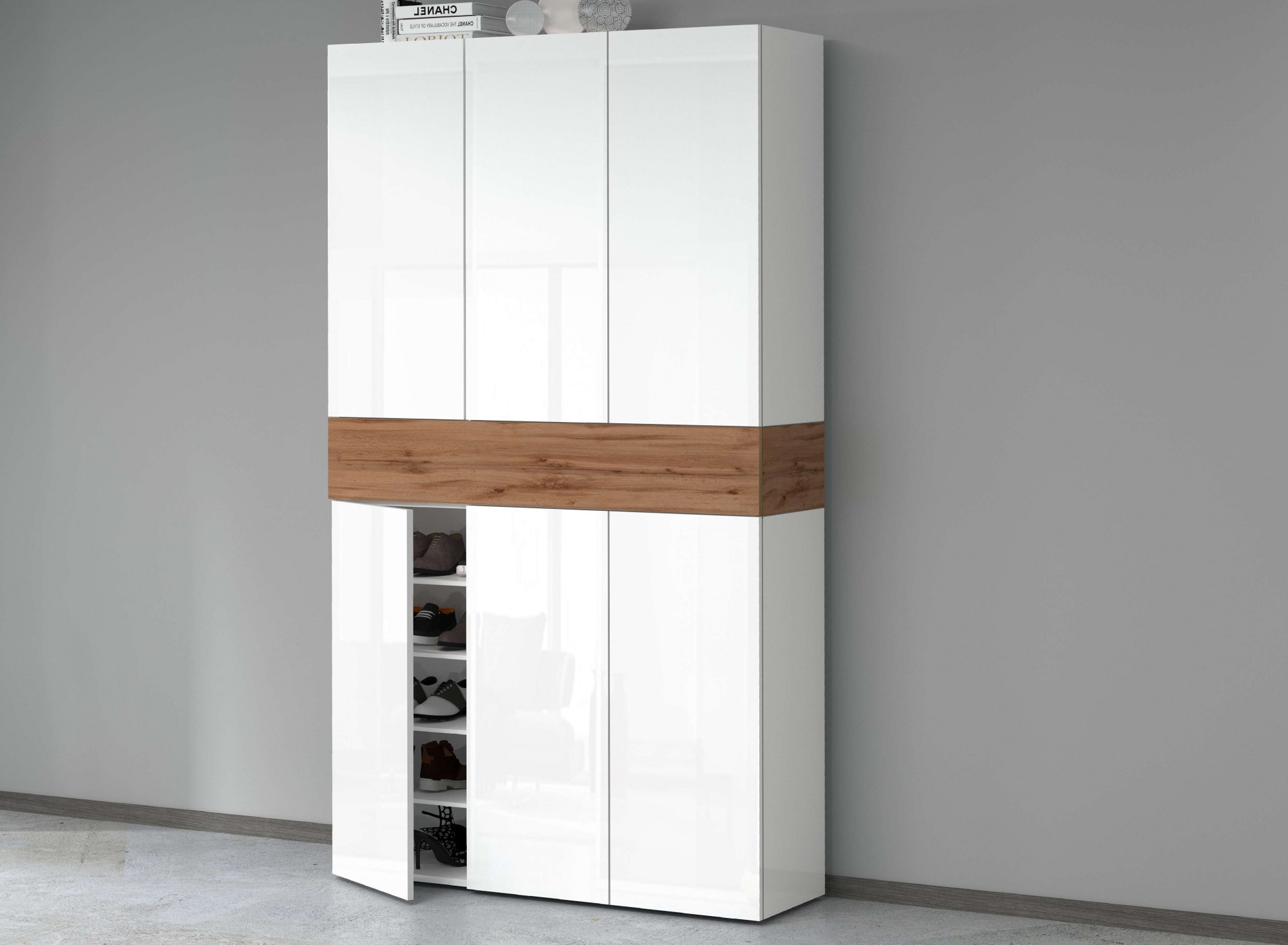 Home affaire Schuhschrank »Savona« Höhe 200cm, 12 Einlegeböden, 21 Fächer