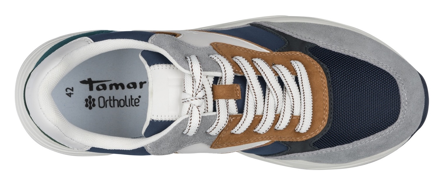 Tamaris Sneaker  Freizeitschuh, Schnürschuh mit modischen Kontrastbesätzen, für Herren