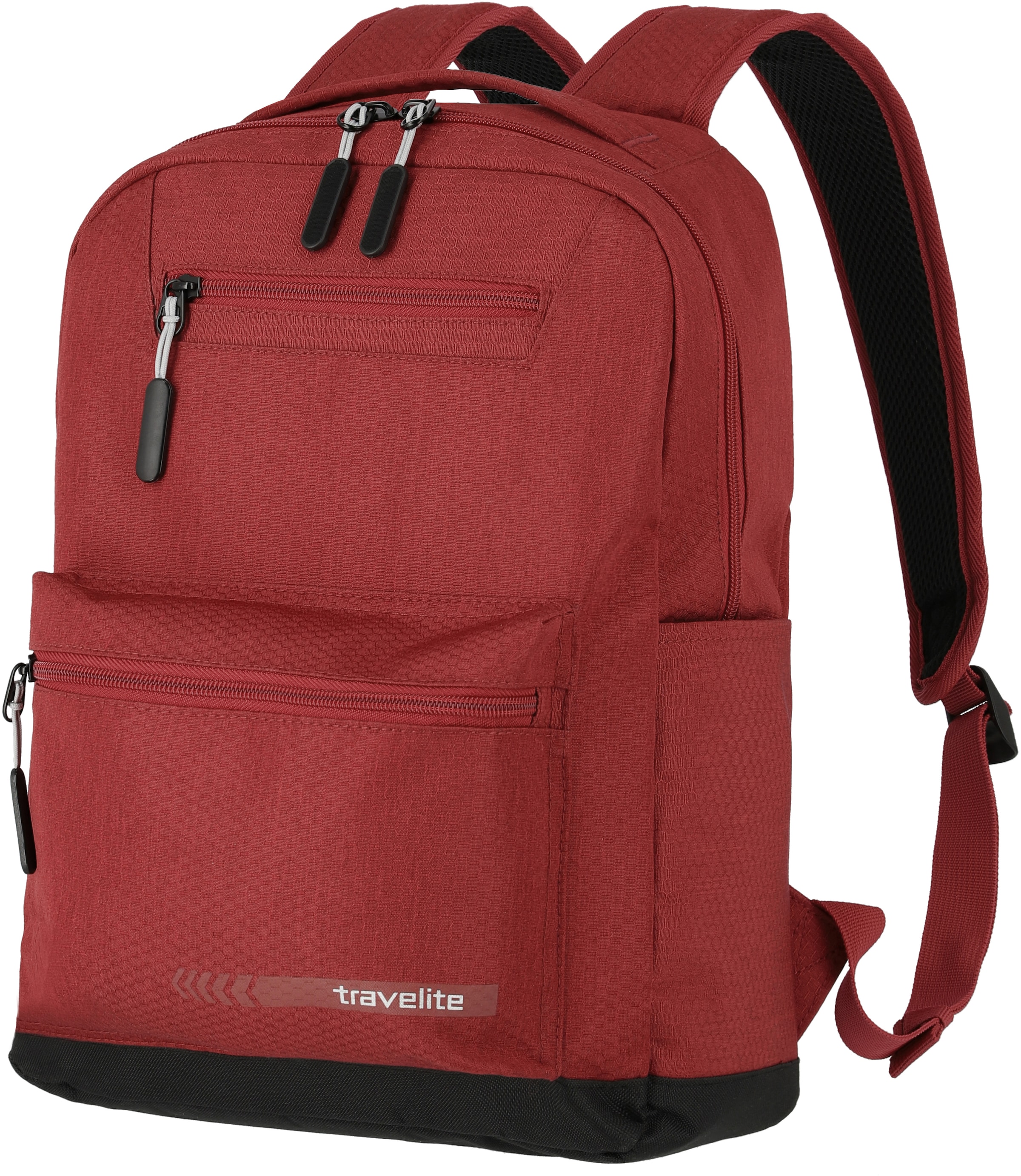 travelite Laptoprucksack »Kick Off M,40 cm, rot«, Arbeitsrucksack Schulrucksack Freizeitrucksack mit 13-Zoll Laptopfach