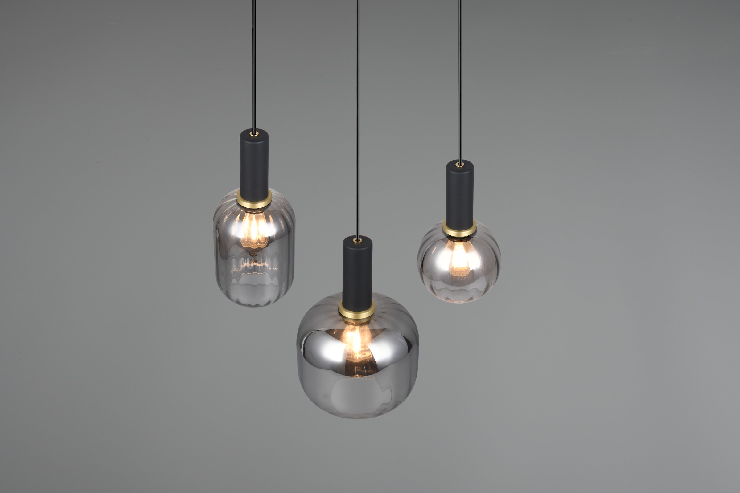 TRIO Leuchten Pendelleuchte »DIVA, E27 Hängelampe 3-flammig mit Glasschirm, exkl 3xE27 max 10W« E27 1 Stk. warmweiß - kaltweiß höhenverstellbar bis max 150cm Hängeleuchte Ø 30 cm Wohnzimmer Küche