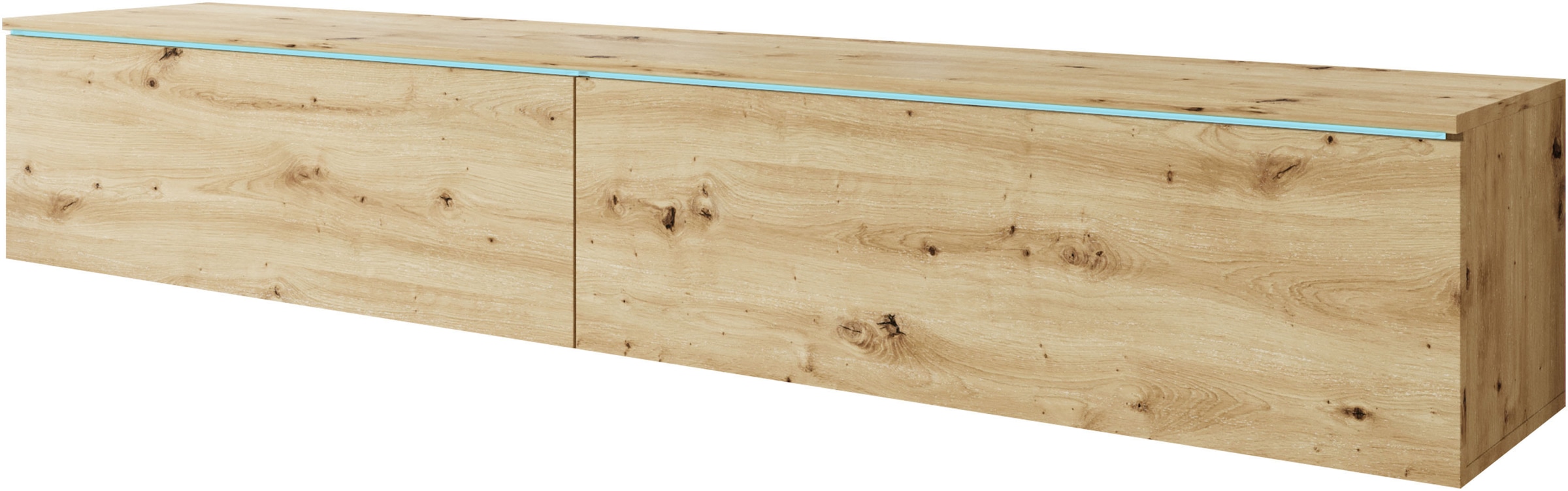 INOSIGN Lowboard »LOWBOARD VERA, wahlweise mit oder ohne Beleuchtung«, Modernes griffloses TV-Board, 180 cm TV-Schrank, stehend und hängend
