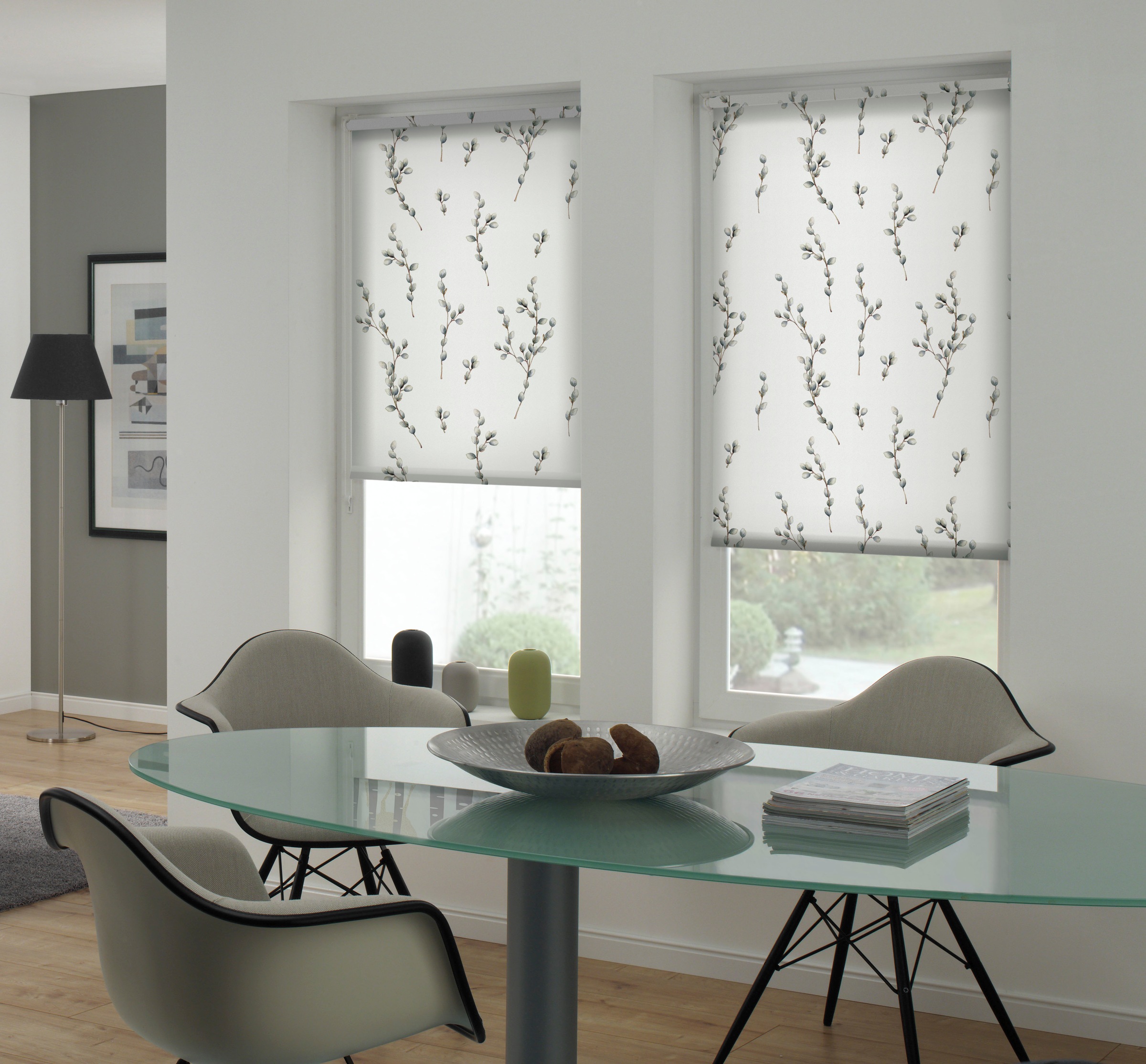 GARDINIA Seitenzugrollo »Easyfix Rollo Digiprint« blickdicht Sichtschutz ohne Bohren freihängend mit Weidenkätzchen Motiv