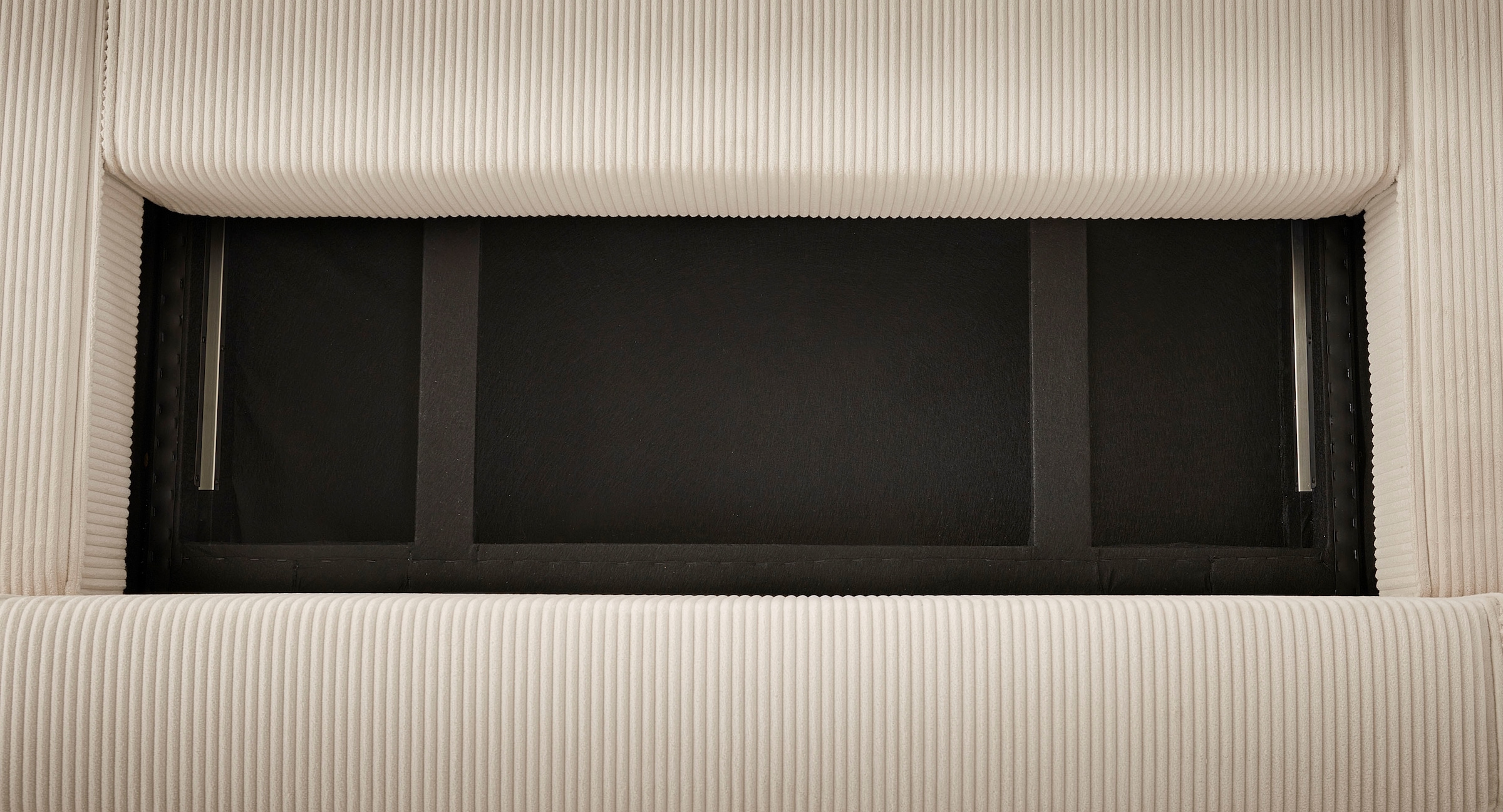 OTTO home Wohnlandschaft »CASSI, 311 cm, U-Form, Schlafsofa, Dauerschläfer, Boxspringfederung« Schlaffunktion (133/270cm), Bettkasten, Seitentaschen, Cord-Bezug