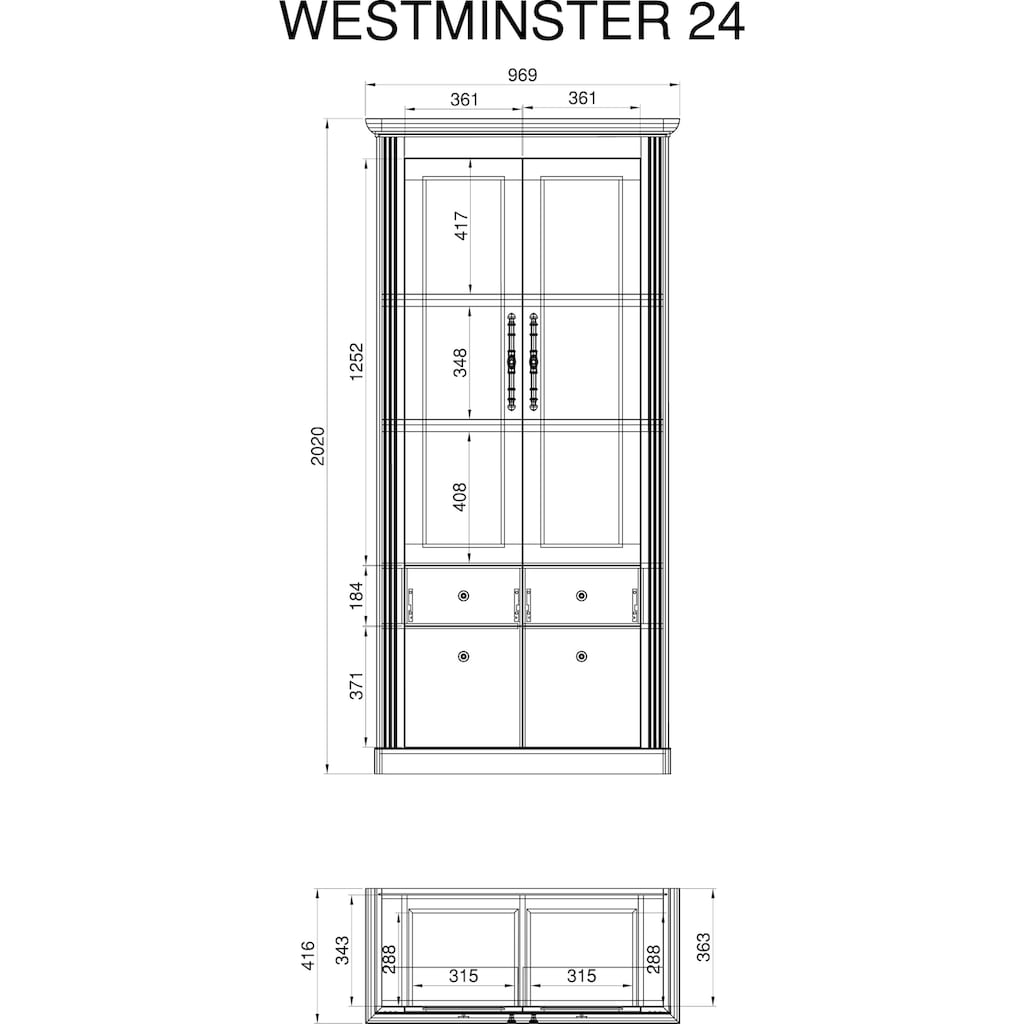 Home affaire Vitrine »Westminster«, im romantischen Landhausstil