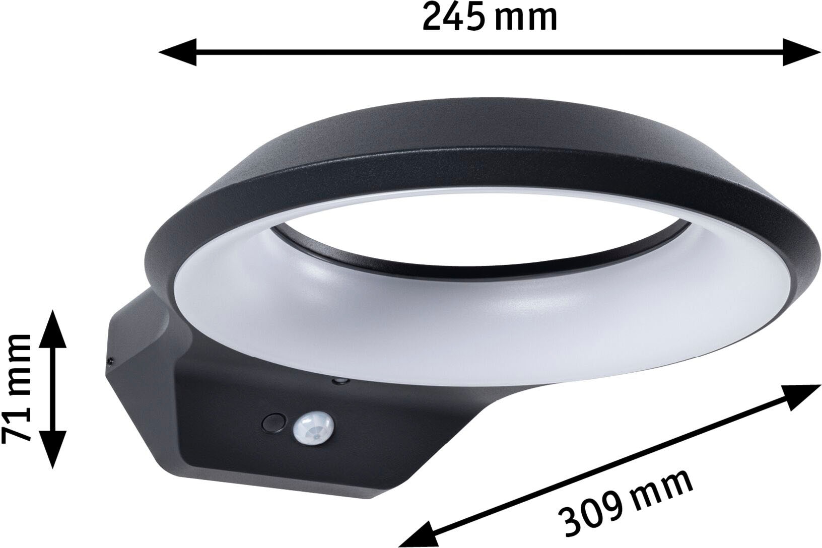 Paulmann LED Außen-Wandleuchte »Anela 230V anthrazit IP44«, 1 flammig
