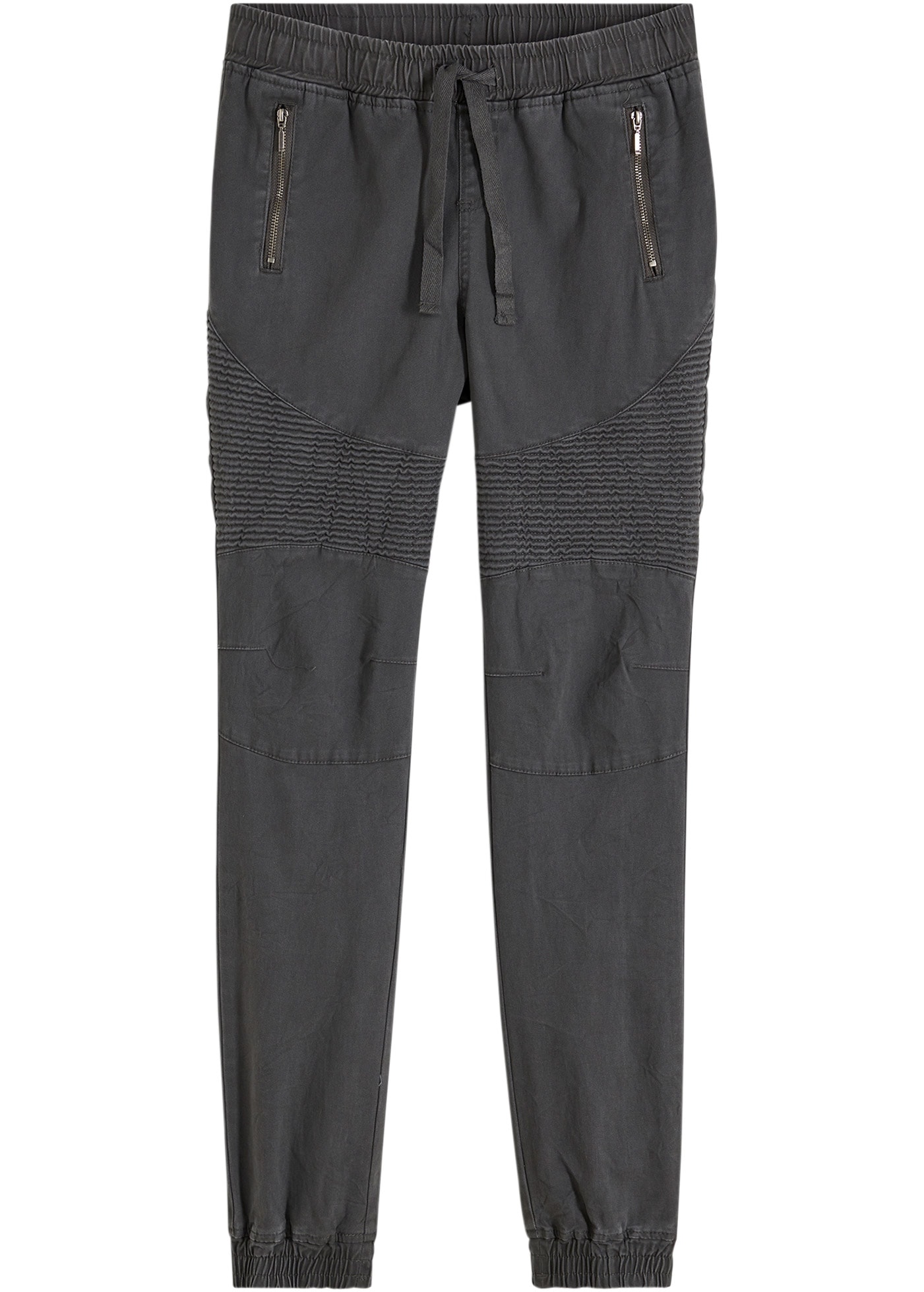 bonprix Stoffhose »Hose mit Biker-Details«  aus Baumwolle und Elasthan, Regular Fit, mit Reißverschlusstaschen
