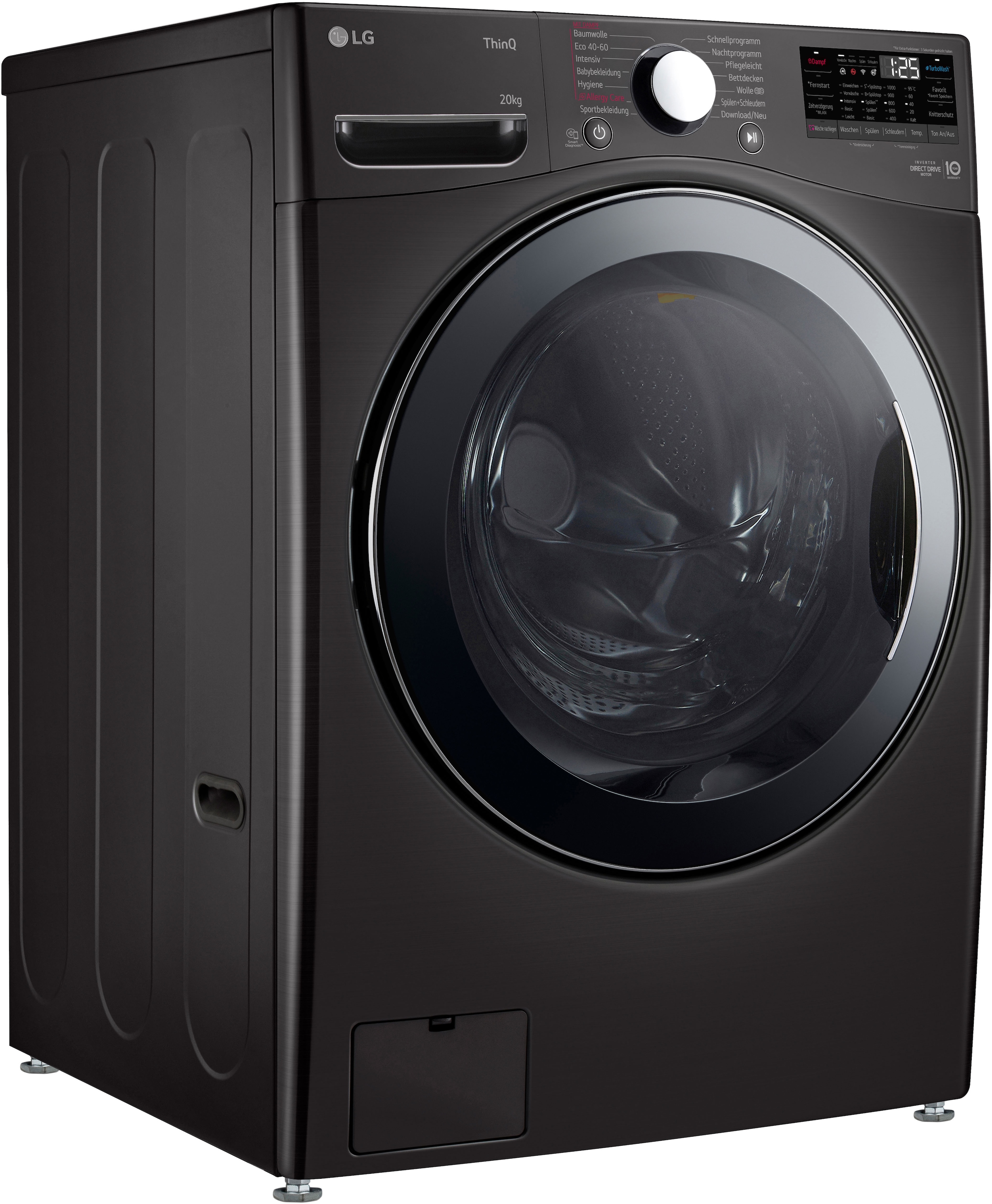 LG F0WVT202B Waschmaschine Frontlader 20 kg 1000 RPM Schwarz