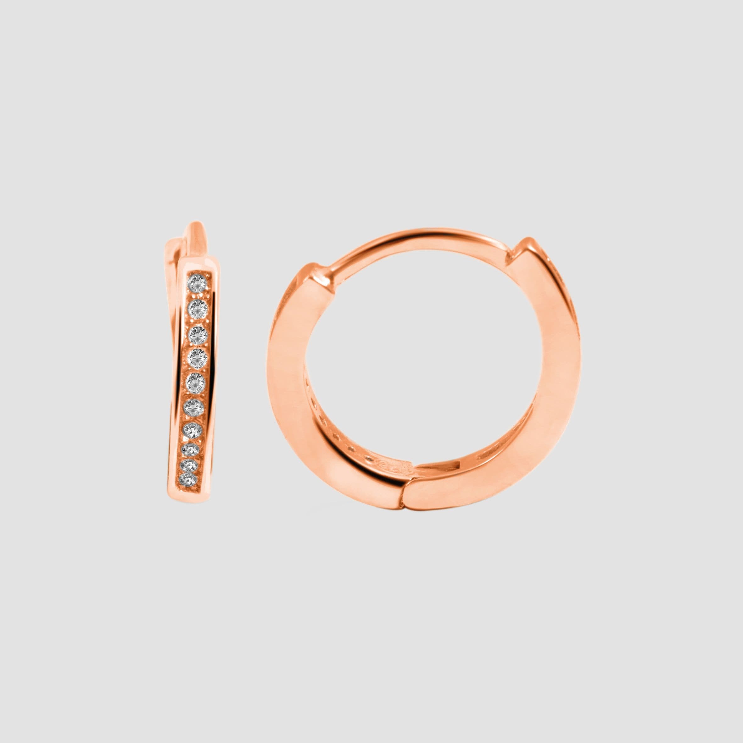 Adelia´s Paar Creolen »Damen Ohrringe ¿ Klappcreole aus 925 Silber mit Zirkonia«