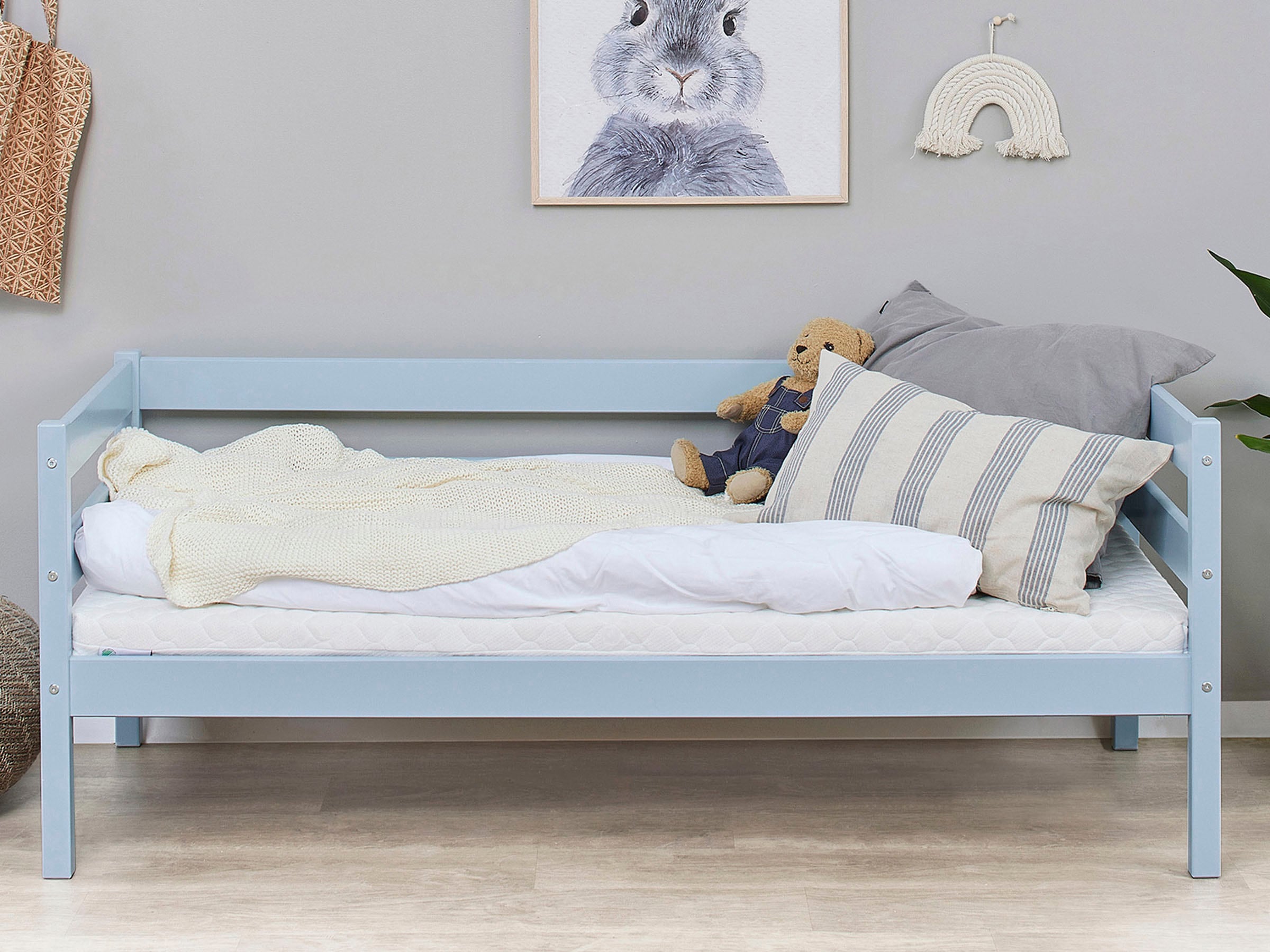 Hoppekids Einzelbett »ECO Comfort Kinderbett, Kiefer Massivholz, Jugendbett inkl. Rollrost« 70x160 cm, wahlweise in verschieden Farben/ Matratze/ Absturzsicherung