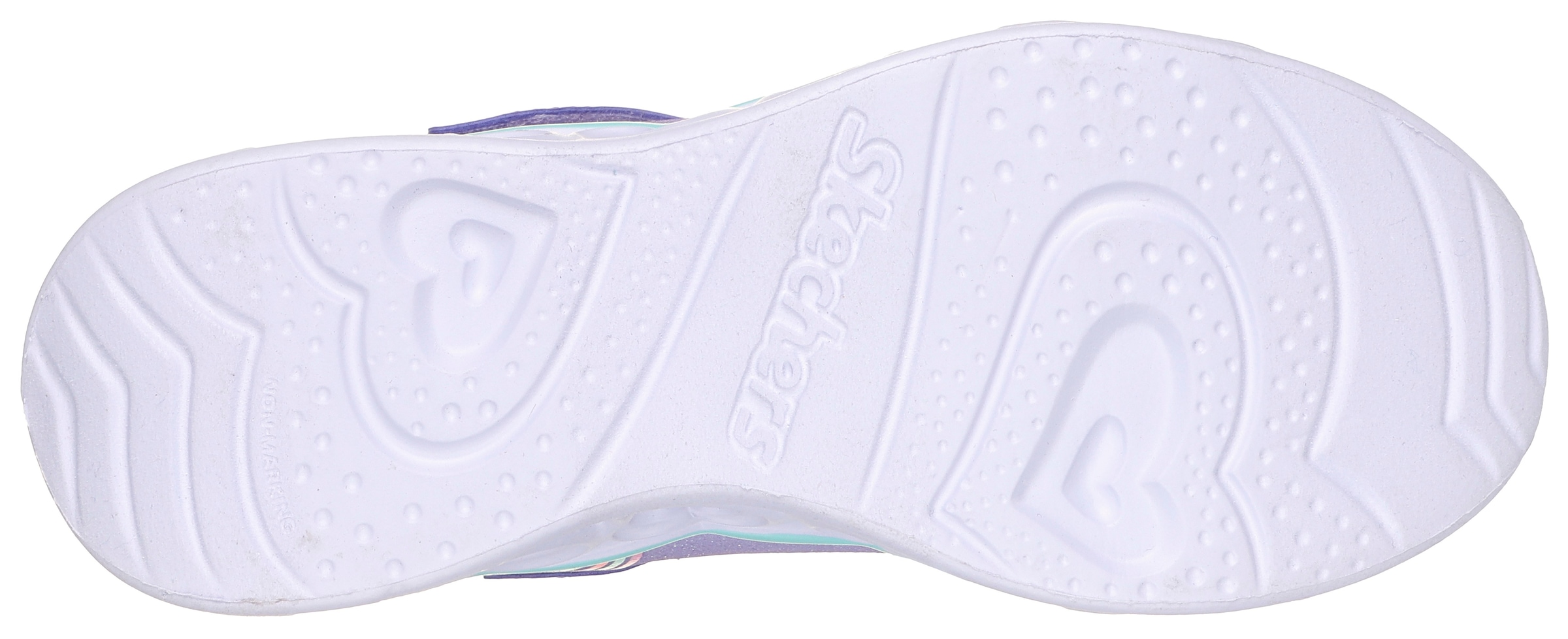 Skechers Kids Sneaker »HEART LIGHTS«, Freizeitschuh, Klettschuh, Blinkschuh mit buntem Regenbogen Stitching