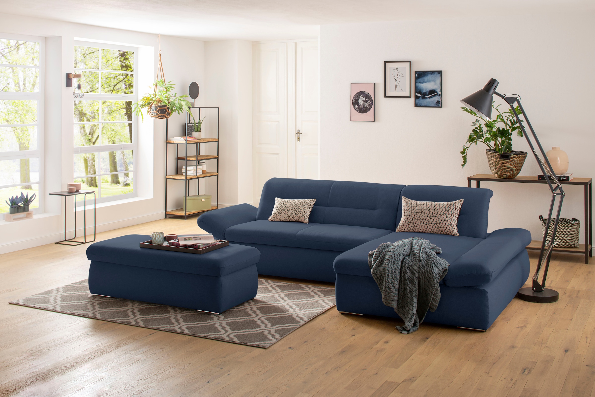 Home affaire Ecksofa »Avesa L-Form« Wahlweise mit Armteilvertsellung und Bettfunktion, B/T/H: 300/172/80cm