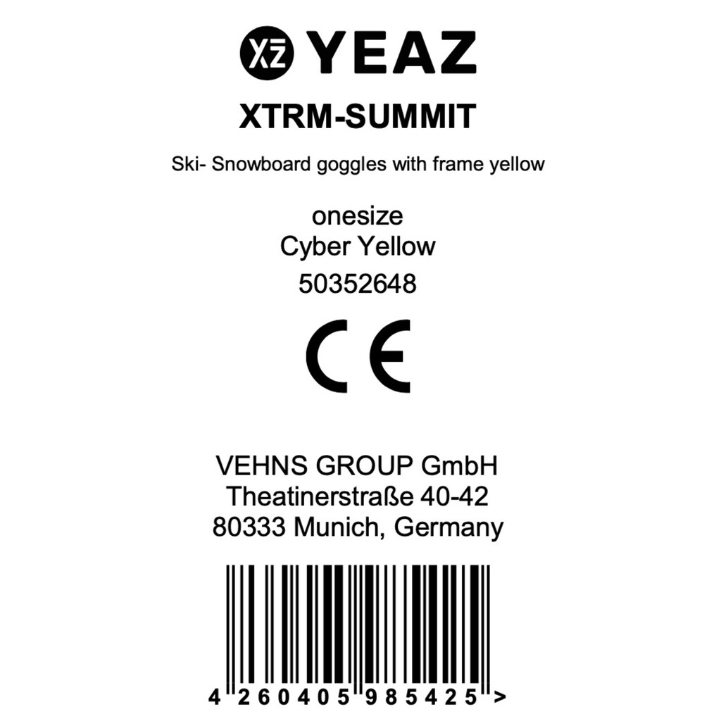 YEAZ Snowboardbrille »Ski- Snowboardbrille mit Rahmen gelb verspiegelt XTRM-SUMMIT«