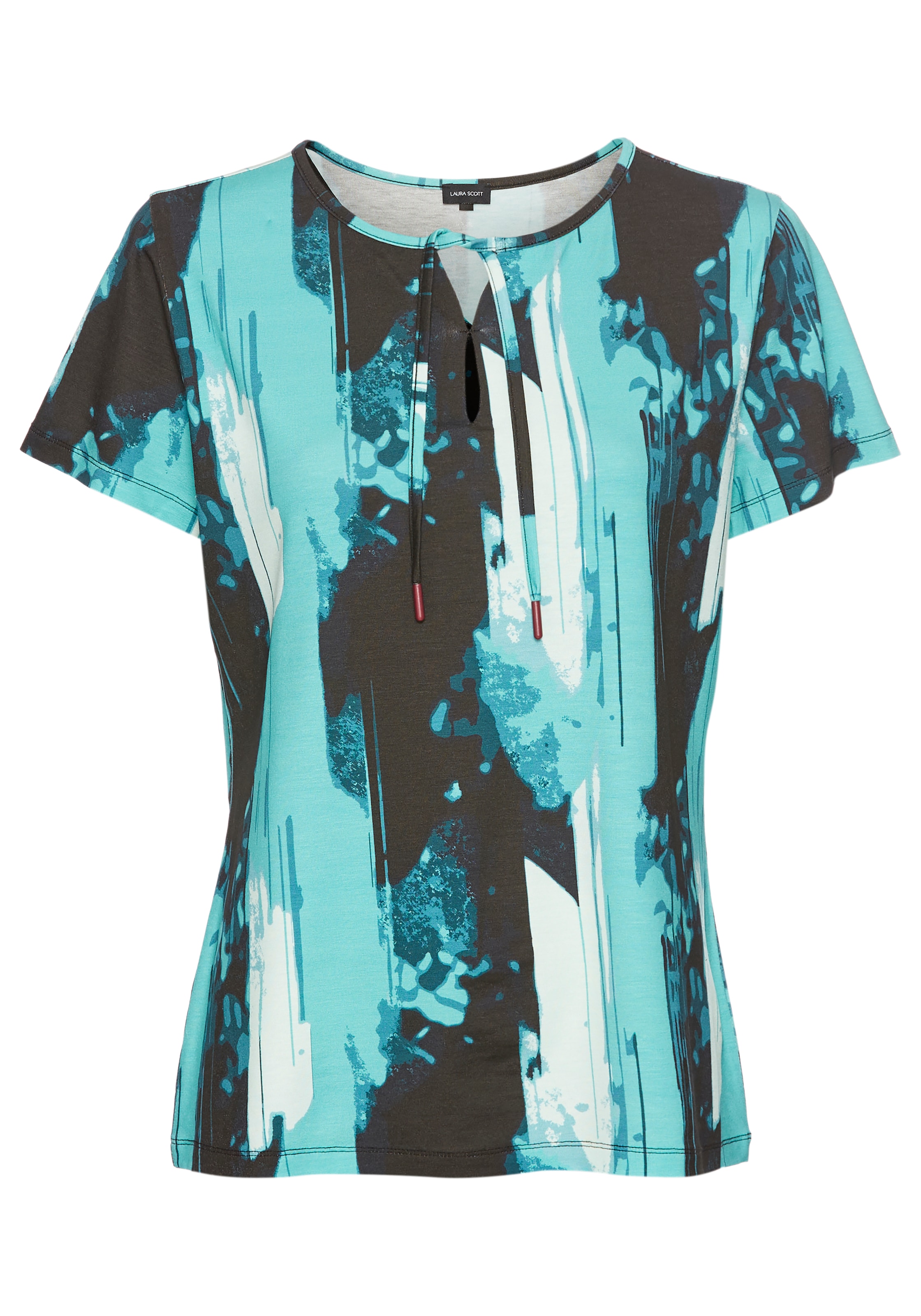 Laura Scott T-Shirt, mit Allover Druck in Wasserfall-Optik,Schleifenband NEUE KOLLEKTION