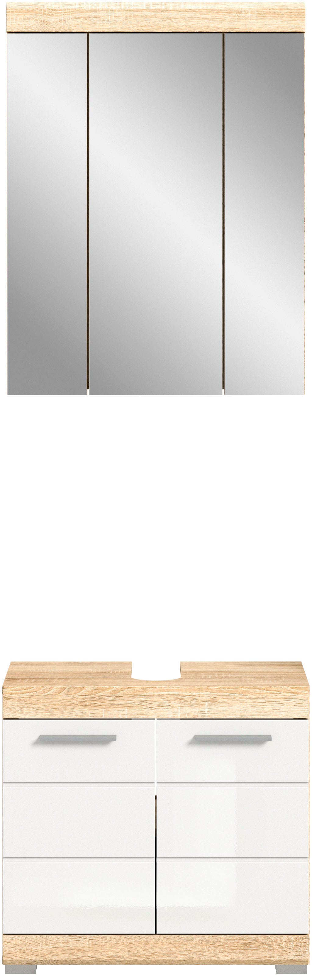 INOSIGN Badmöbel-Set »Siena, 2 tlg., bestehend aus: Waschbeckenunterschrank, Spiegelschrank«, (Set, 2 St.), in verschiedenen Farben erhältlich, Badmöbel, Kombination, Badezimmer