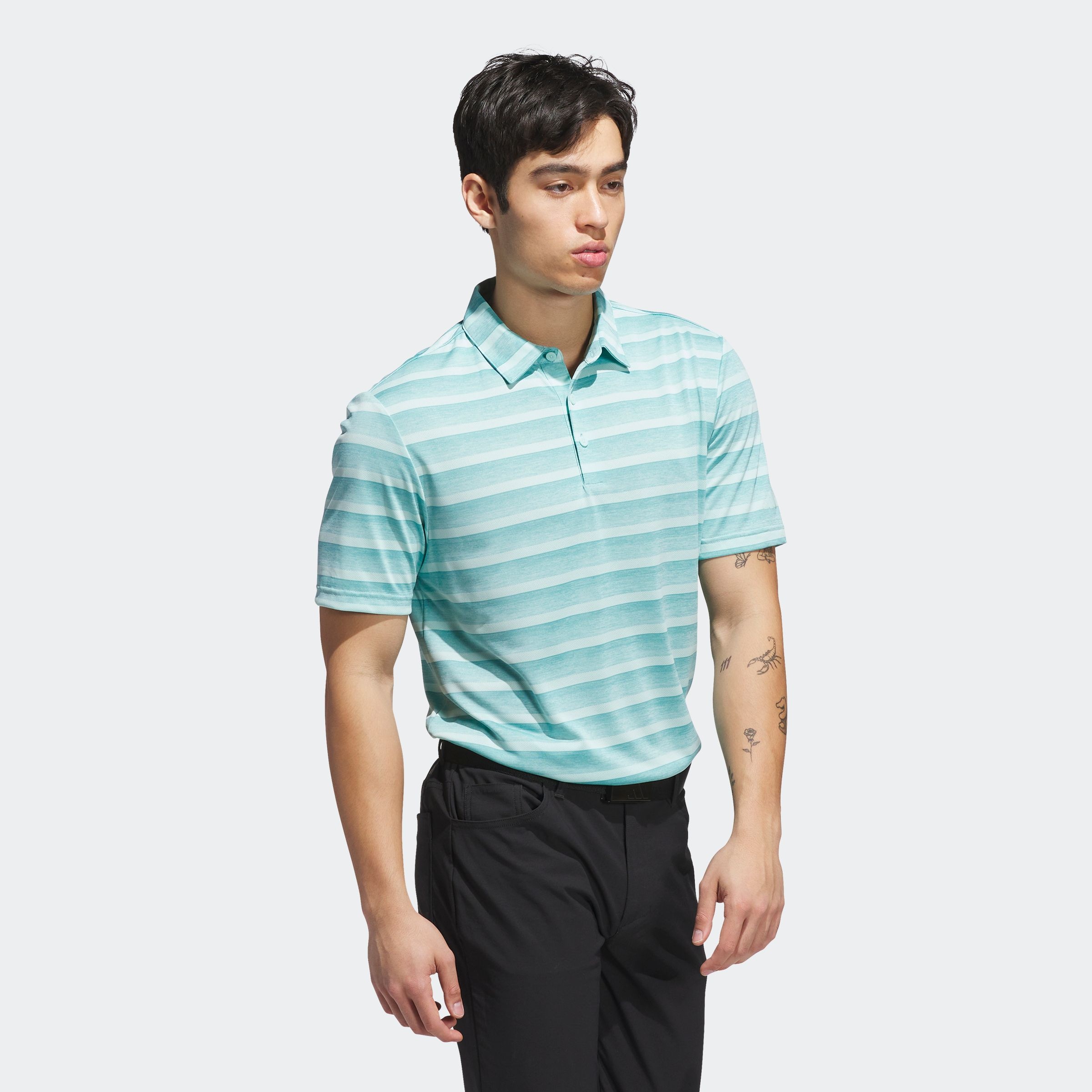 adidas Performance Poloshirt »2 COLOR STRIPE« klassischer Stil, mit Allover-Print, aus Pikeematerial