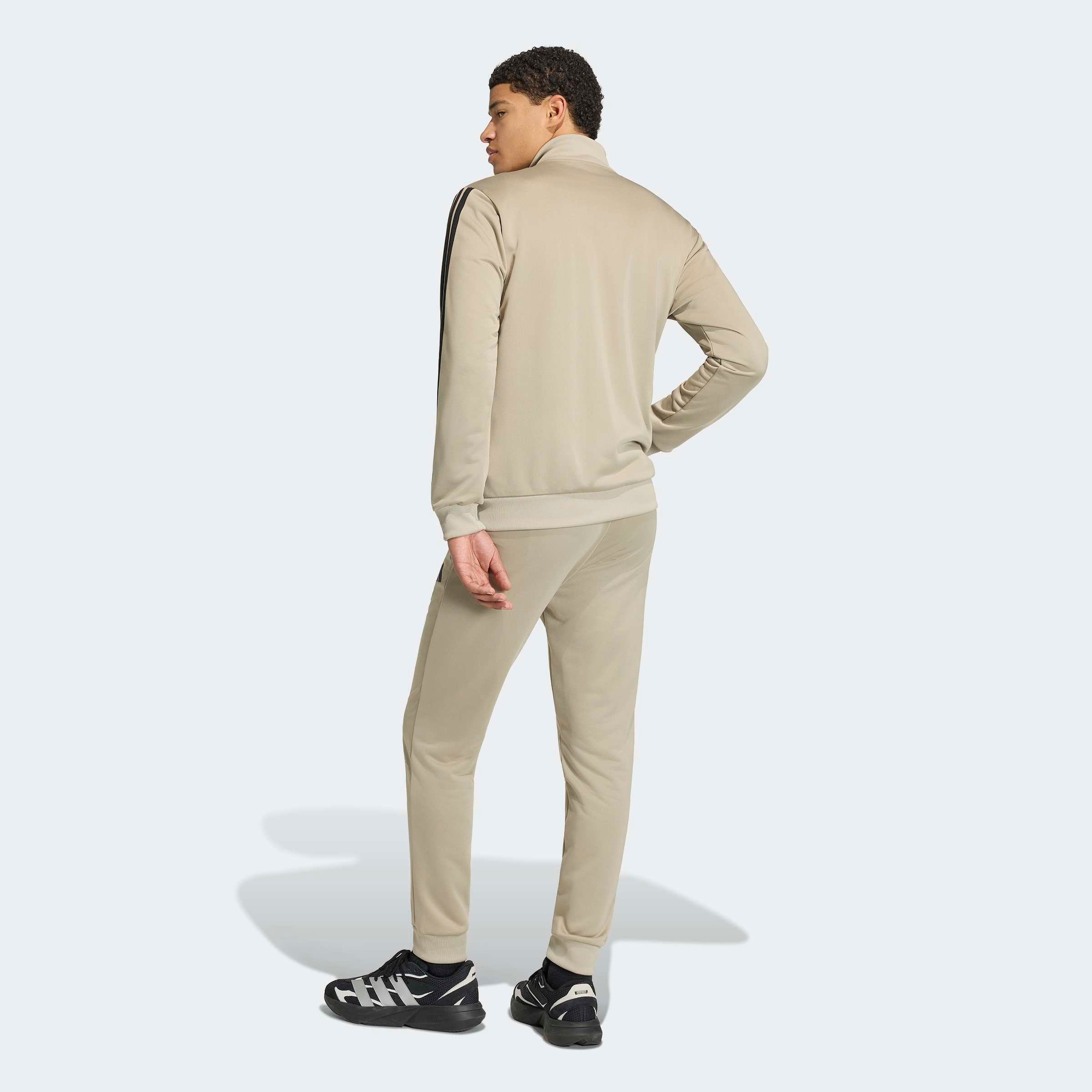 adidas Sportswear Trainingsanzug »3-STREIFEN FRENCH TERRY« 2 tlg. zweiteiliges Set, aus French-Terry-Material, mit Rippdetails