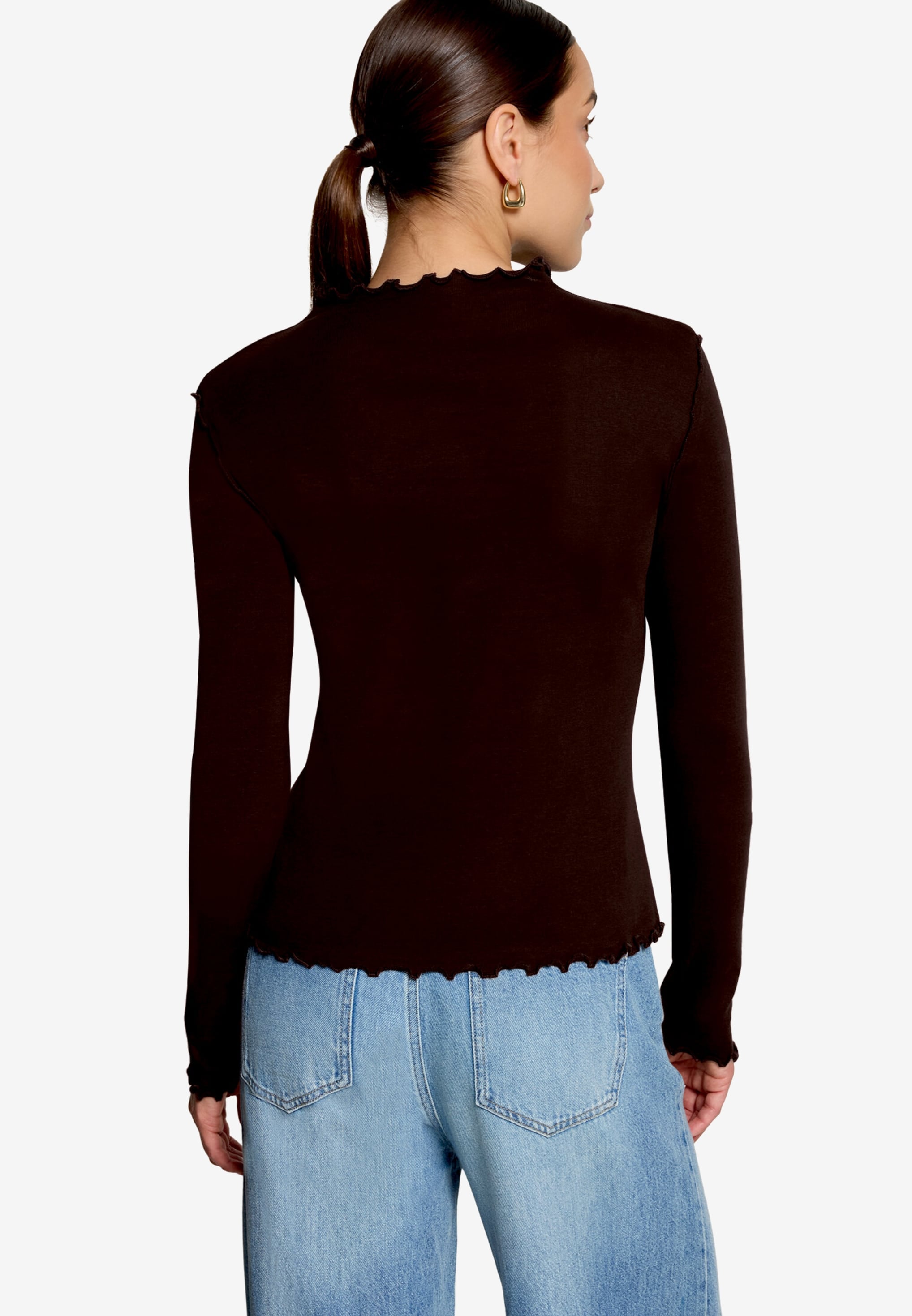 Zero Langarmshirt mit Kräuselsaum