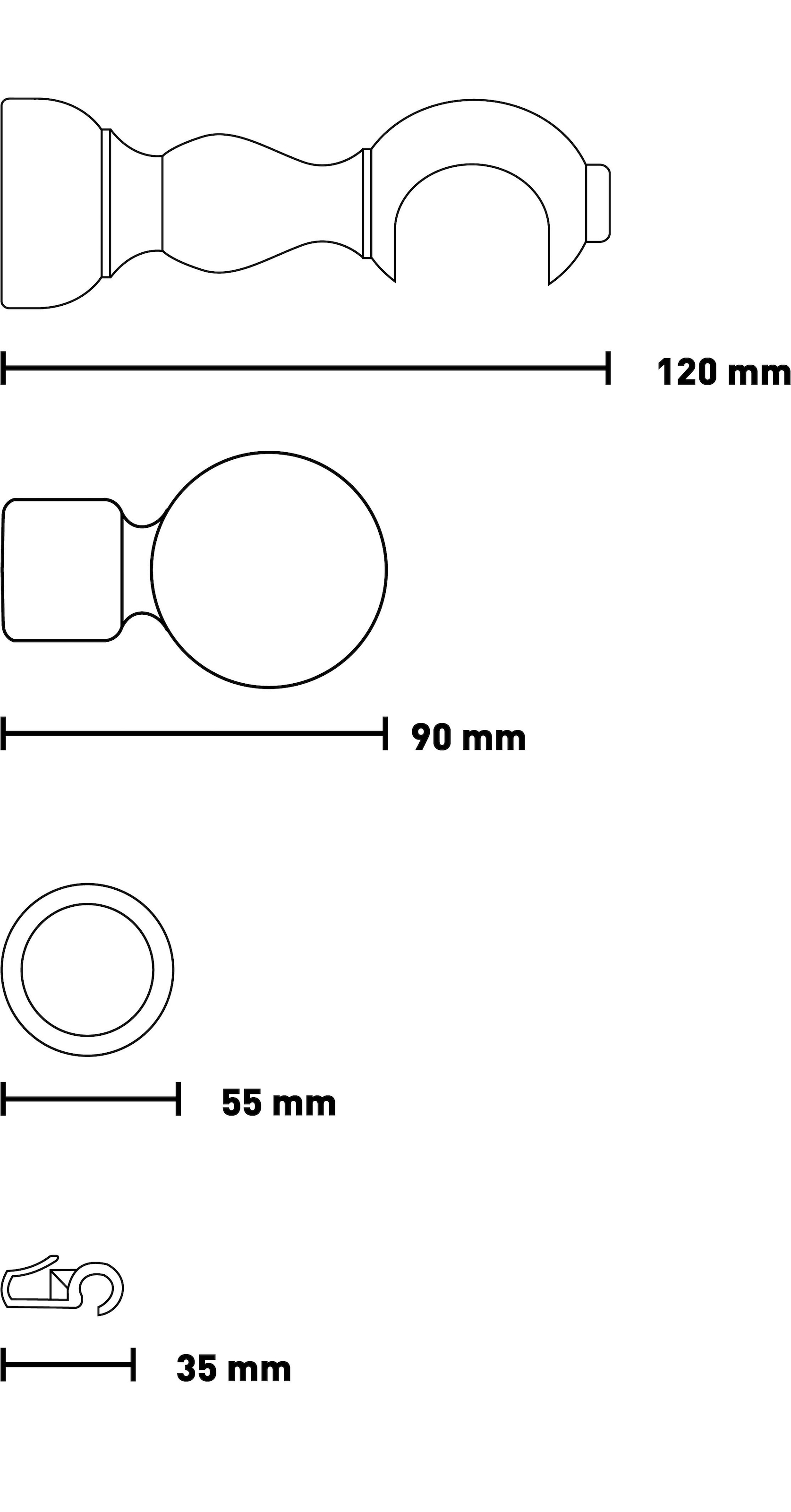 SN DECO GROUP Gardinenstange »Giro« 1 läufig-läufig Fixmaß 28 mm, Holz, verschiedenen Längen und Farbe, Komplettset