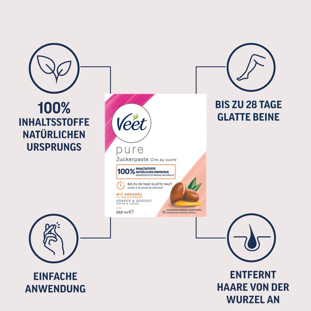 Veet Zuckerpaste »Pure Zuckerpaste mit Arganöl«