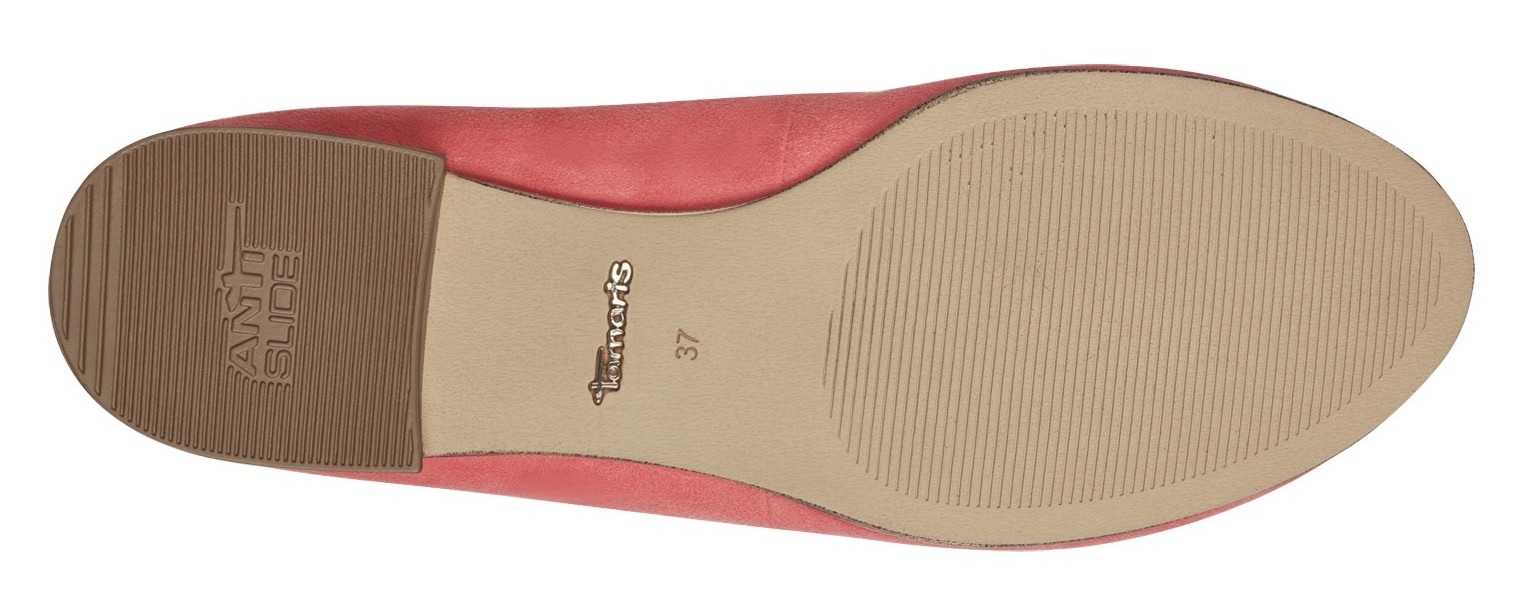 Tamaris Ballerina, Blockabsatz, Businessschuh, Schlupfschuh mit süßer Zierschleife