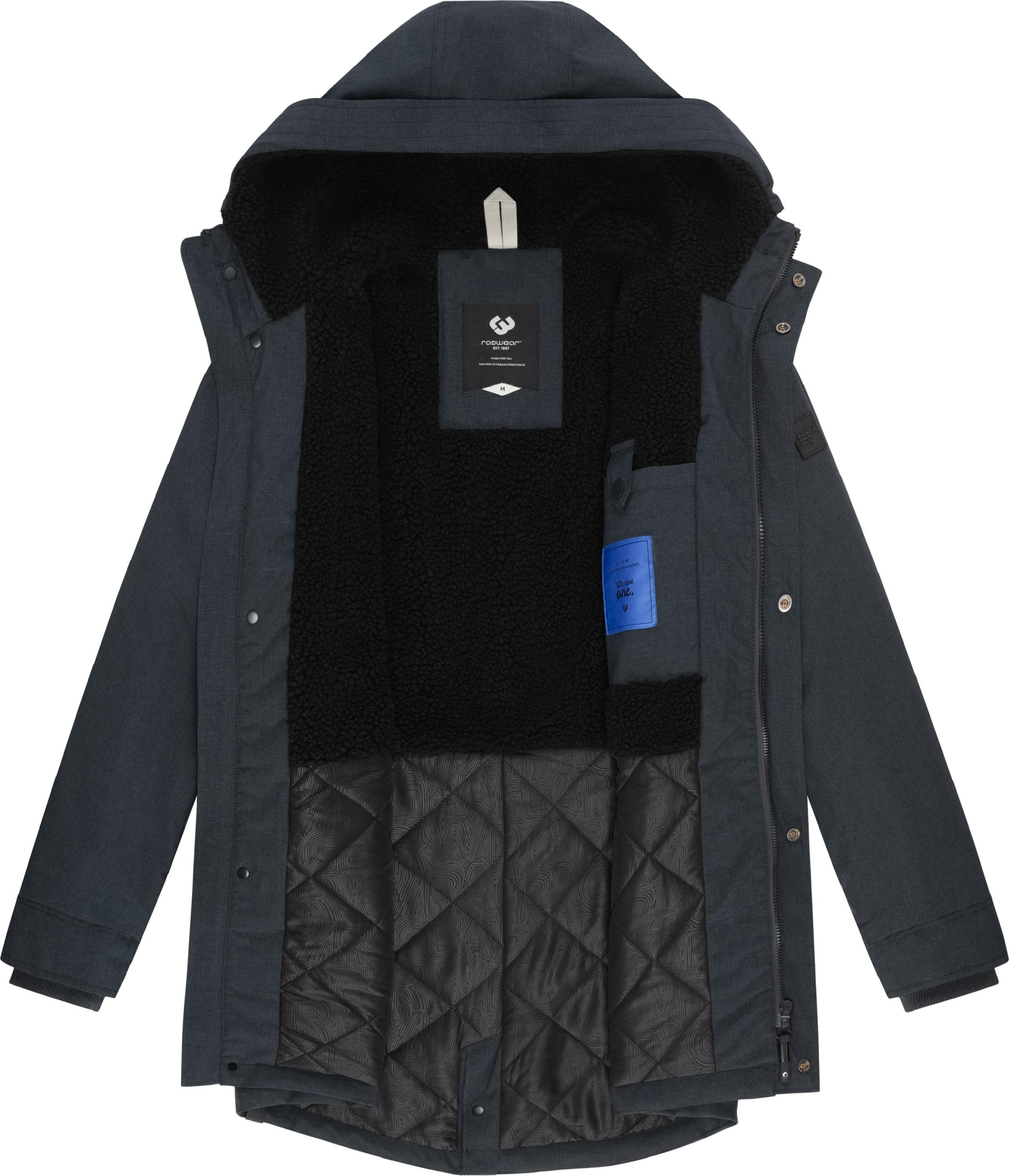 Ragwear Kurzmantel »Kurzmantel Mr Smithem YOUMODO«, Lange Herren Winterjacke mit Kapuze