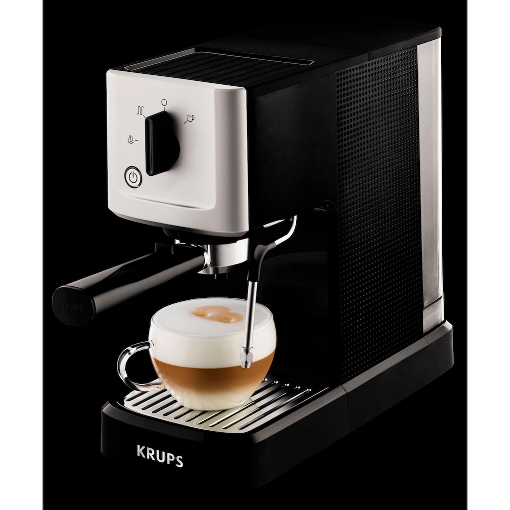 Krups Espressomaschine »Calvi Steam & Pump XP3440«, Edelstahl, 1 L Wassertank, Sehr kompakt, Schnelles Aufheizen
