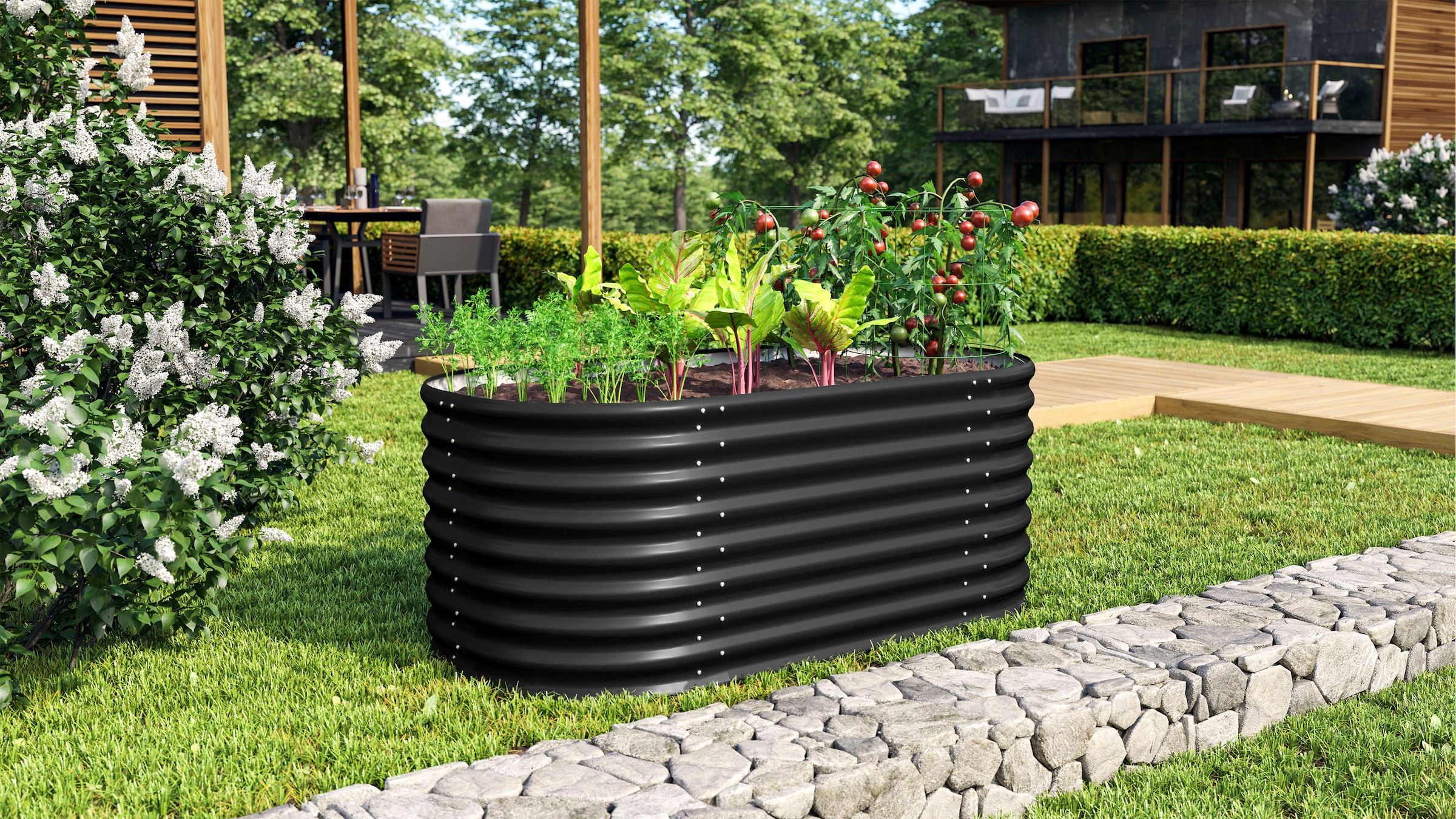 Vitavia Hochbeet »Terra 630«, BxTxH: 82x162x63 cm, schwarz