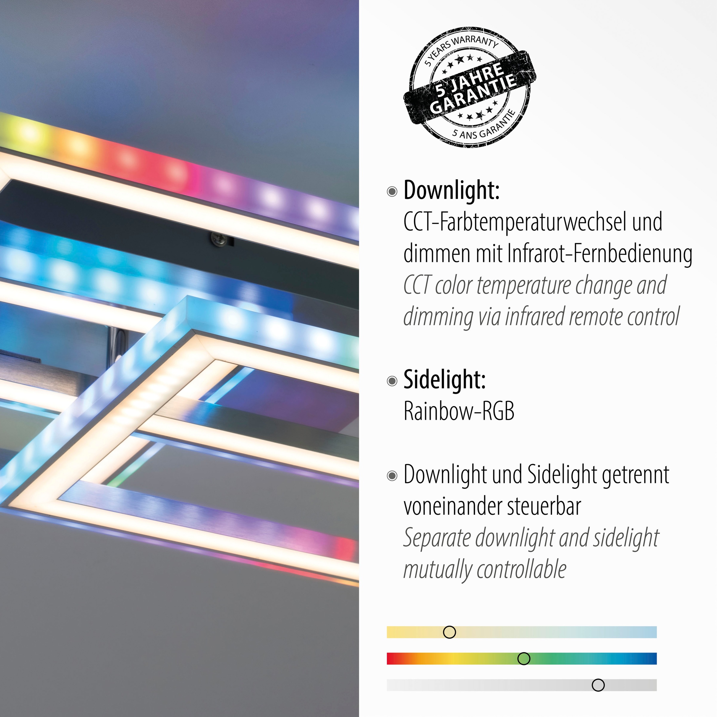 my home LED dimmbar »Luan«, und Infrarotfernbedienung, online Farbtemperatursteuerung Deckenleuchte | mit kaufen Jahren 3 XXL mit Garantie