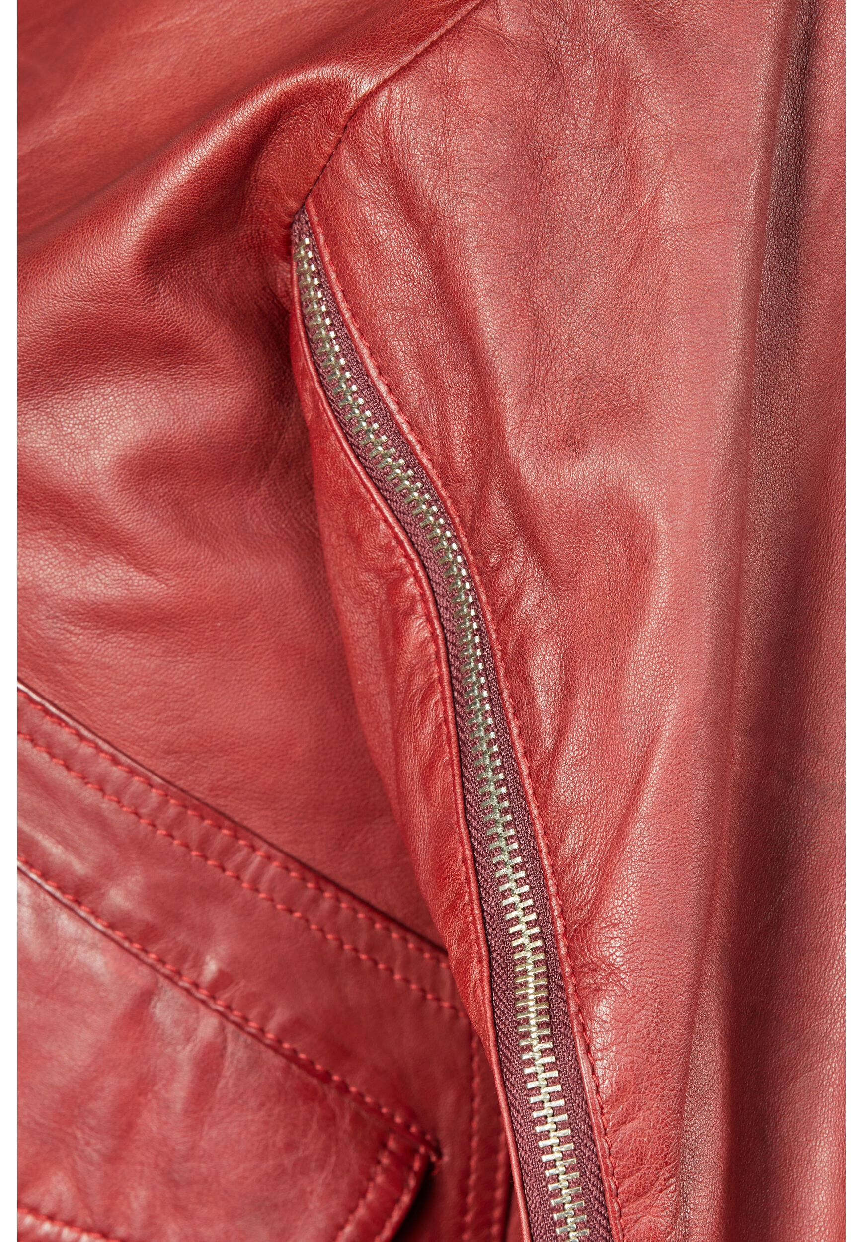 Apple of Eden Lederjacke »Apple of Eden Lederjacke AOE-143« ohne Kapuze mit Reißverschlüsse an den Ärmeln