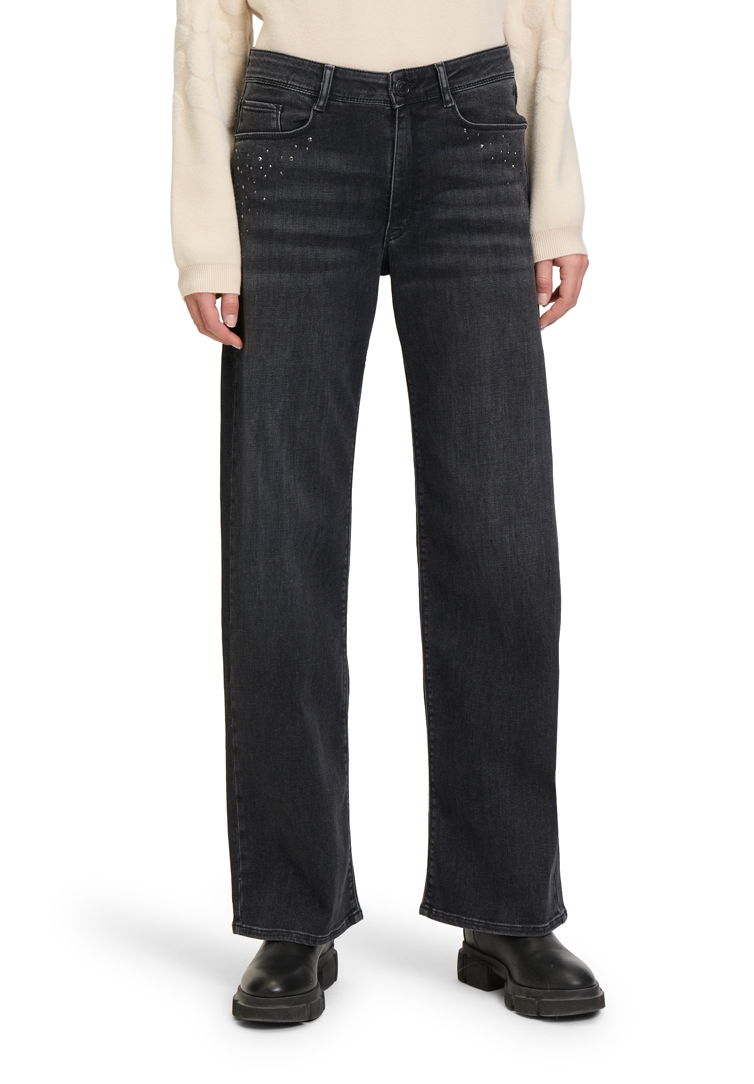 Betty&Co Taillenhose »High Waisted-Jeans mit Strass«