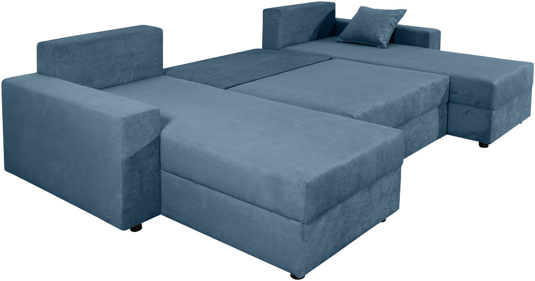 COLLECTION AB Wohnlandschaft »Pico U-Form, Breite 252, mit Armlehne Schlaffunktion, Bettkasten«, Wohnlandschaft,2 X Ottomane,Polyätherschaum Polsterung