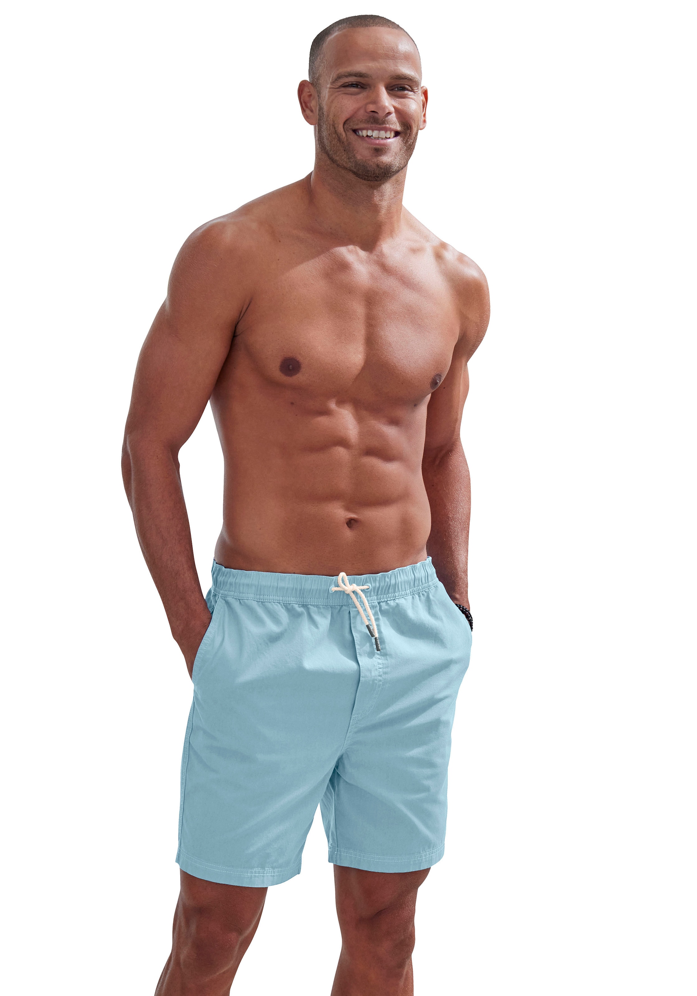 John Devin Shorts »- Sommershorts, Bermuda in sommerlichen Farben«  kurze Schlupfhose aus elastischer, gewebter Baumwollqualität
