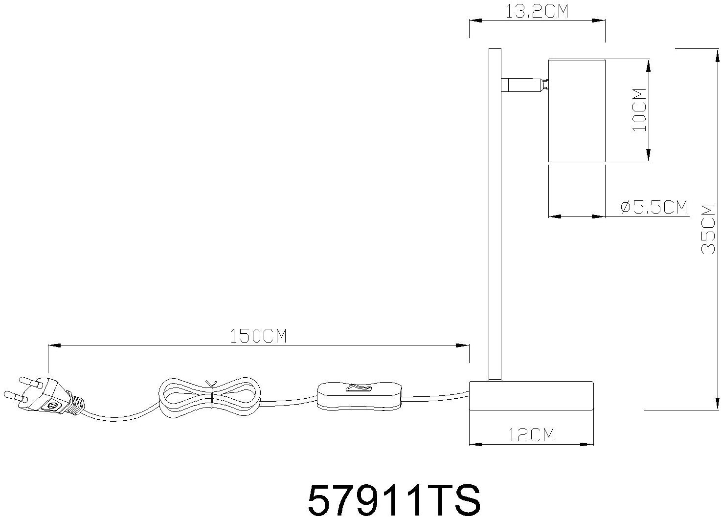 GLOBO LIGHTING Tischleuchte »ROBBY« GU10 1 Stk. Tischlampe, GU10 Fassung, Wohnzimmer, Schlafzimmer