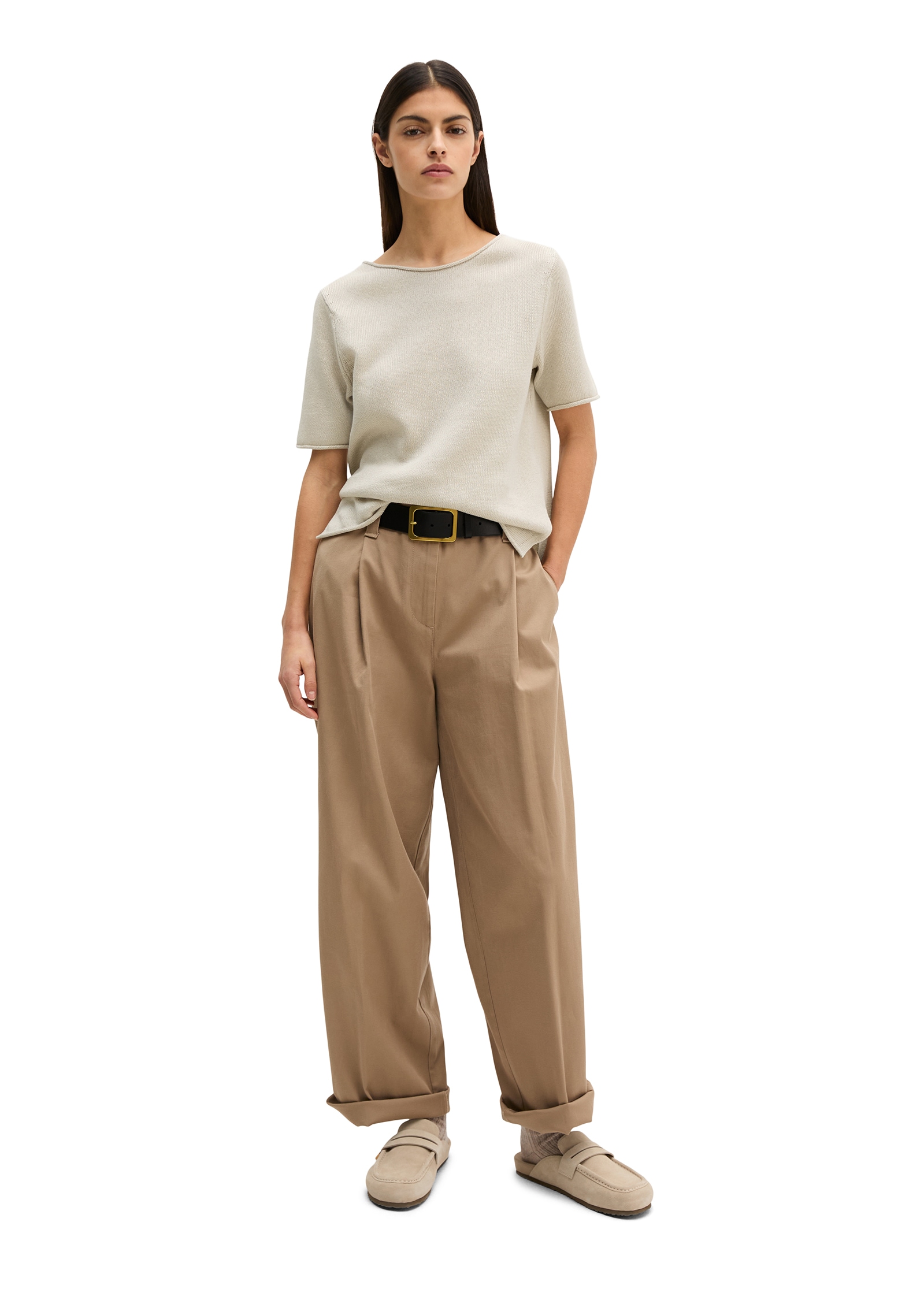 Marc O'Polo Kurzarmpullover regualr fit, mit Rollkanten