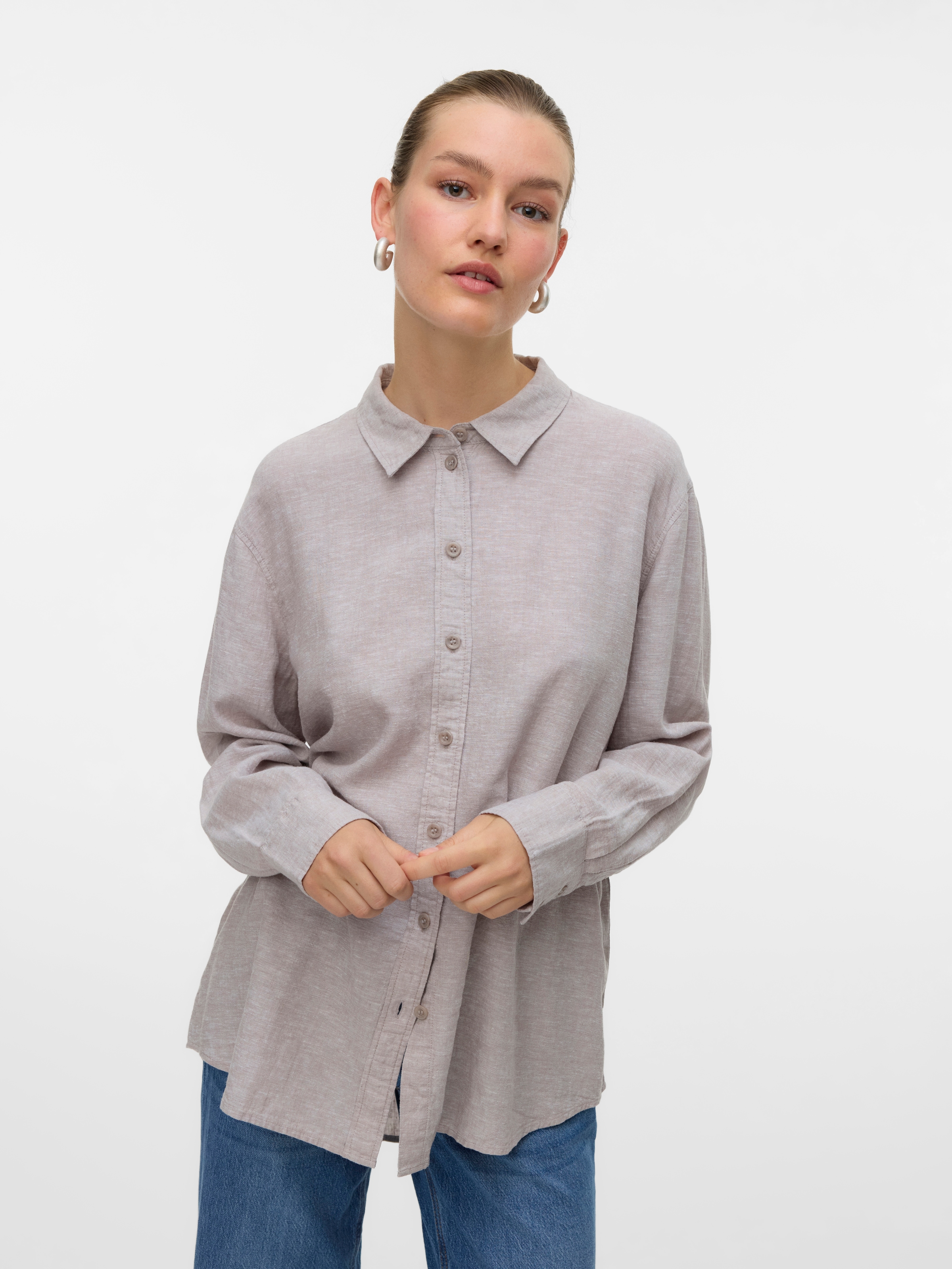Vero Moda Hemdbluse »VMLINN LINEN LS SHIRT WVN NOOS«, hochwertige Qaulität mit Leinen