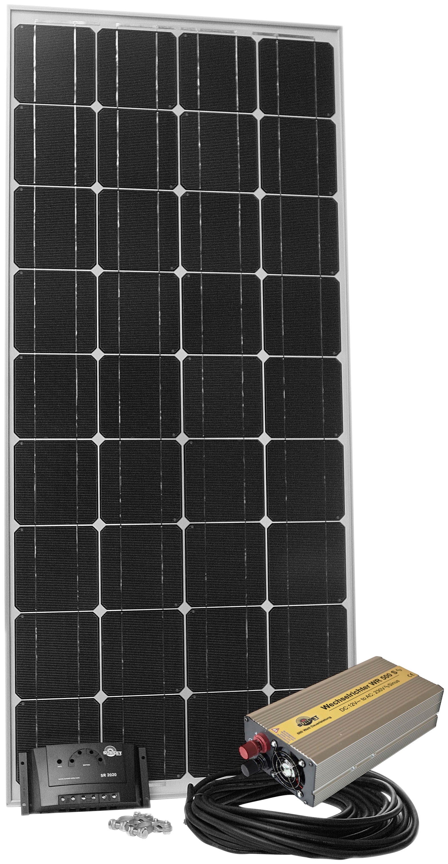 Sunset Solarmodul »Stromset AS 180, 180 Watt, 230 V«, (Set), für