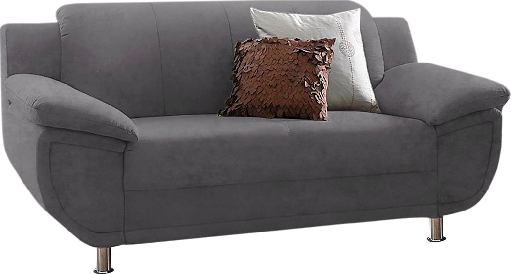 TRENDMANUFAKTUR 2-Sitzer »Rondo, Breite 178 cm, breite Armlehnen, Füße chromfarben« Couch wahlweise mit Federkern und in verschiedenen Bezügen bestellbar