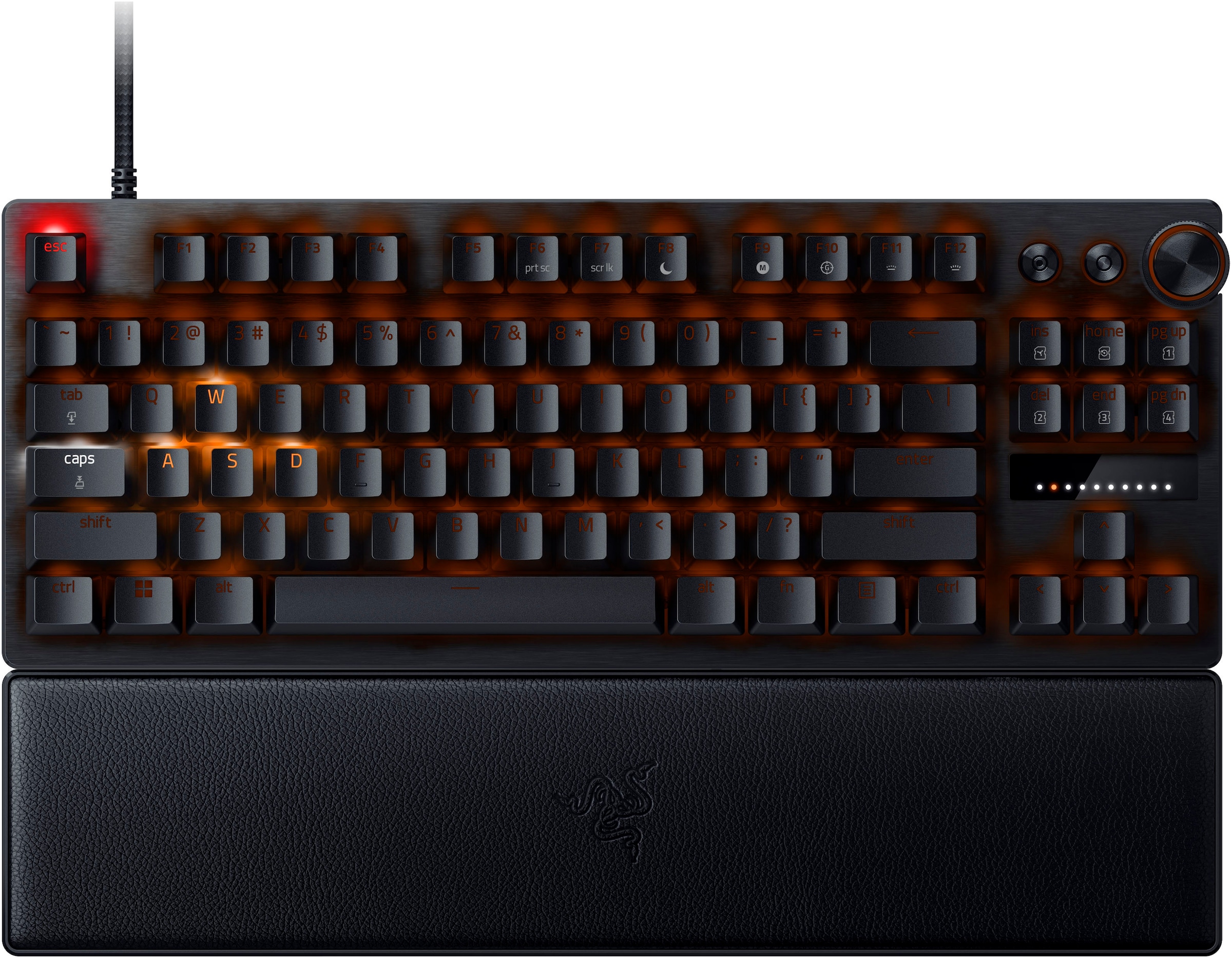 RAZER Gaming-Tastatur »Huntsman V3 Pro Tenkeyless DE Layout«, (Funktionstasten-Handgelenkauflage-Makrotasten-Profil-Speicher-USB-Anschluss)
