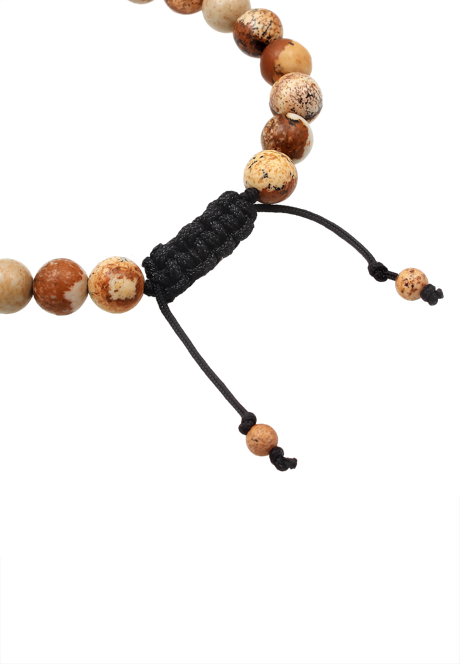 Kuzzoi Armkette »Armband Herren Achat Perlen Bead Jasper Look 925 Silber«