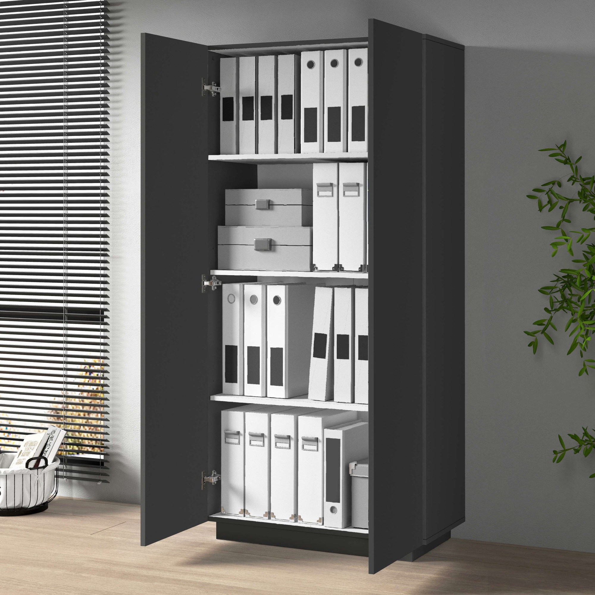 INOSIGN Aktenschrank »Essential, Mehrzweckschrank, Büroschrank mit 2 Türen«, & verstellbaren Einlegeböden, Höhe 86 oder 166 cm, Made in Italy