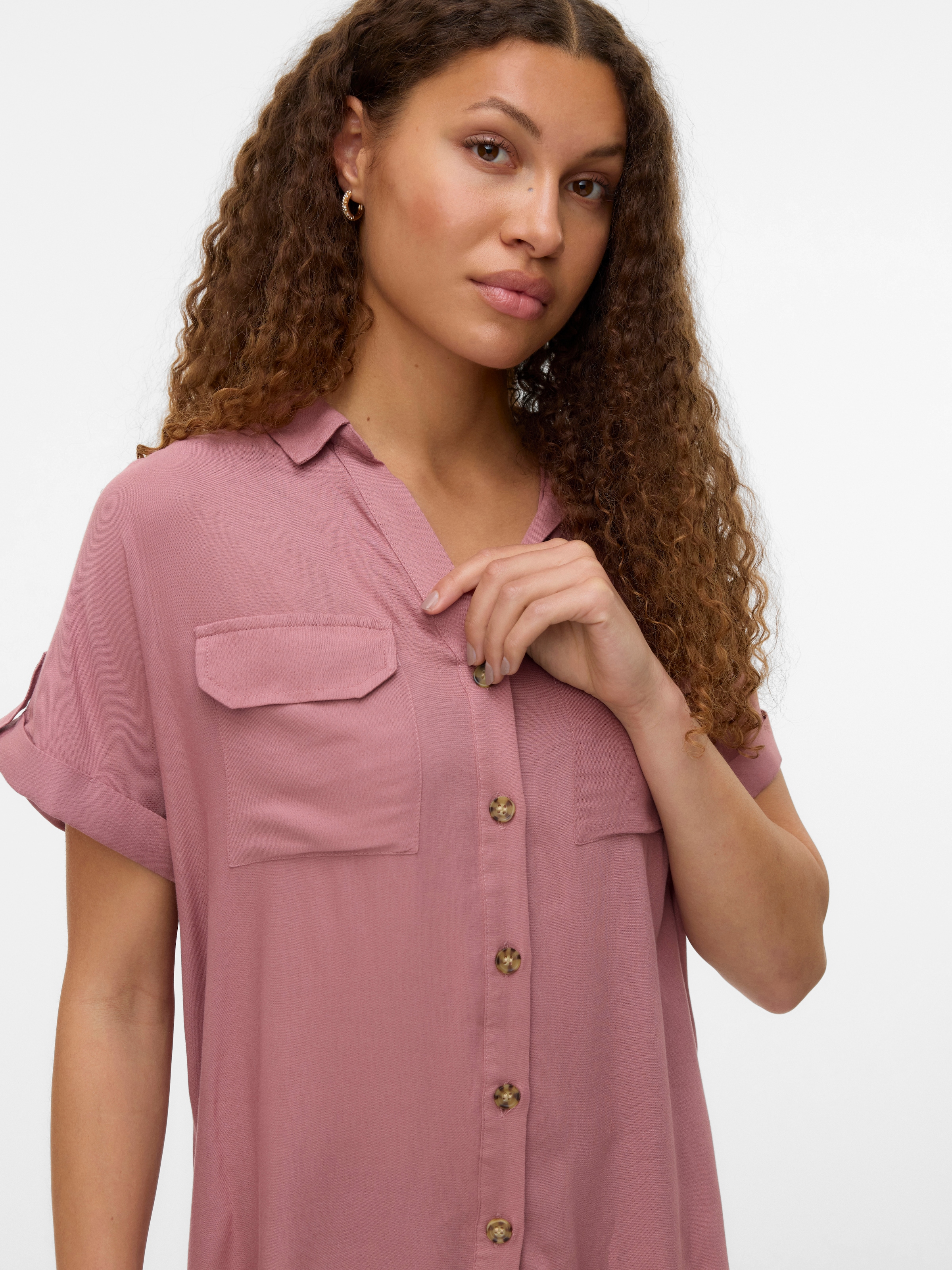 Vero Moda Kurzarmbluse »VMBUMPY S/S SHIRT WVN GA NOOS« Viskose, regular fit