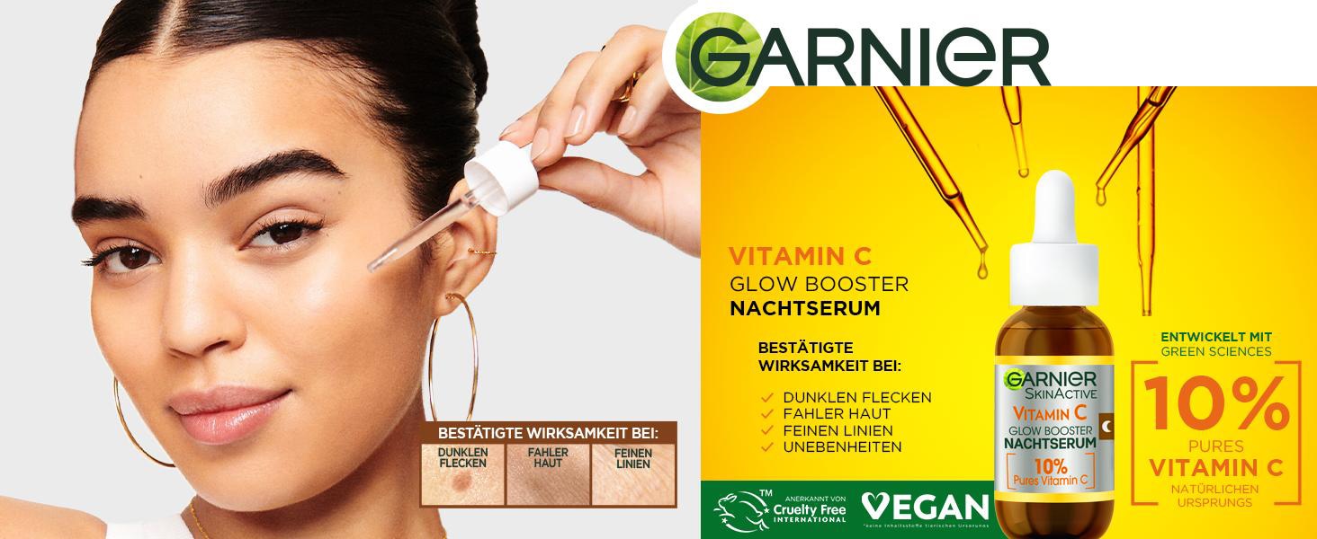 bei Gesichtsserum Vitamin C »Garnier GARNIER online Booster UNIVERSAL Glow Nachtserum«