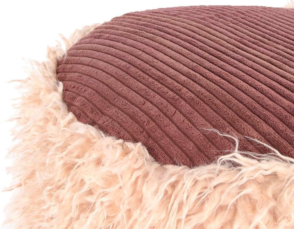 Kayoom Pouf »Fellpouf Bobtail 125, Fellhocker in zweifarbigem Design«, (1 St.), modern, dekorativ, kindersicherer Reißverschluss an der Unterseite