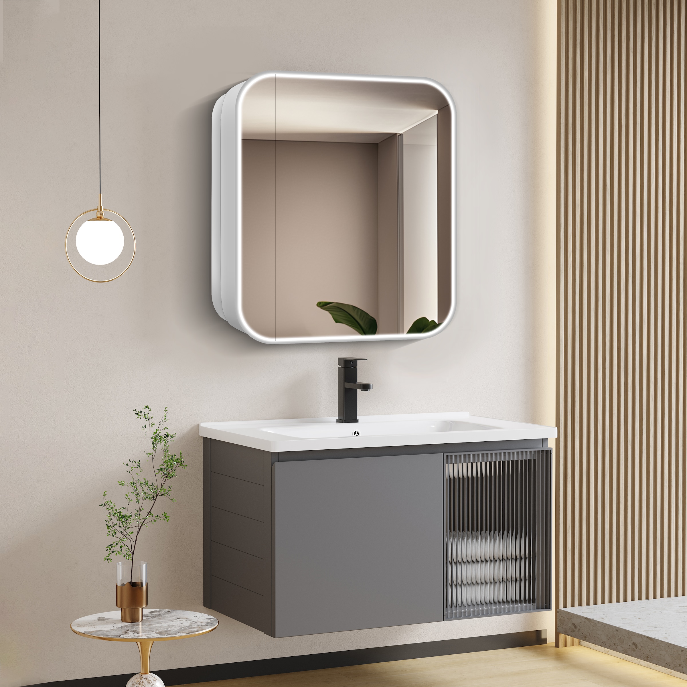 Talos Badezimmerspiegelschrank »Talos Nova«, austauschbare LED-Beleuchtung, 60 x 70 cm